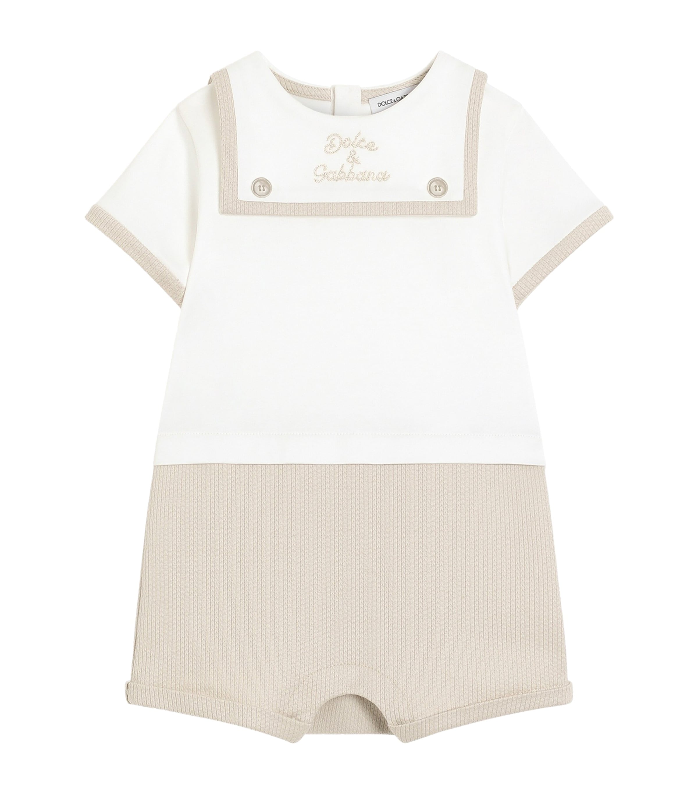 Dolce&Gabbana Kids Cotton Logo Playsuit (0-24 Months) Combined Colou Image 1