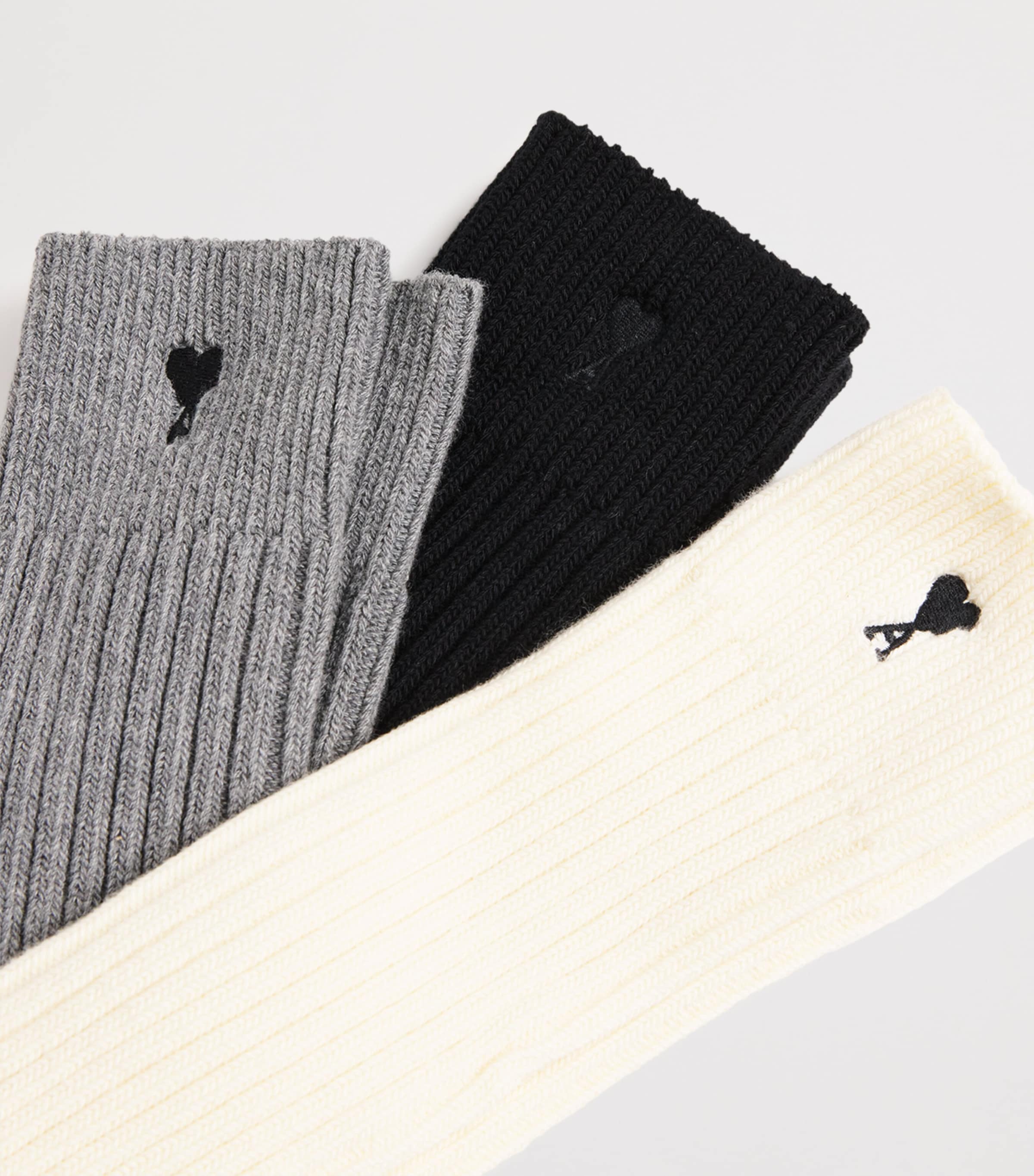 Ami de Coeur Socks (Pack of 3) 971 - ECRU/GRIS/NOIR Image 2