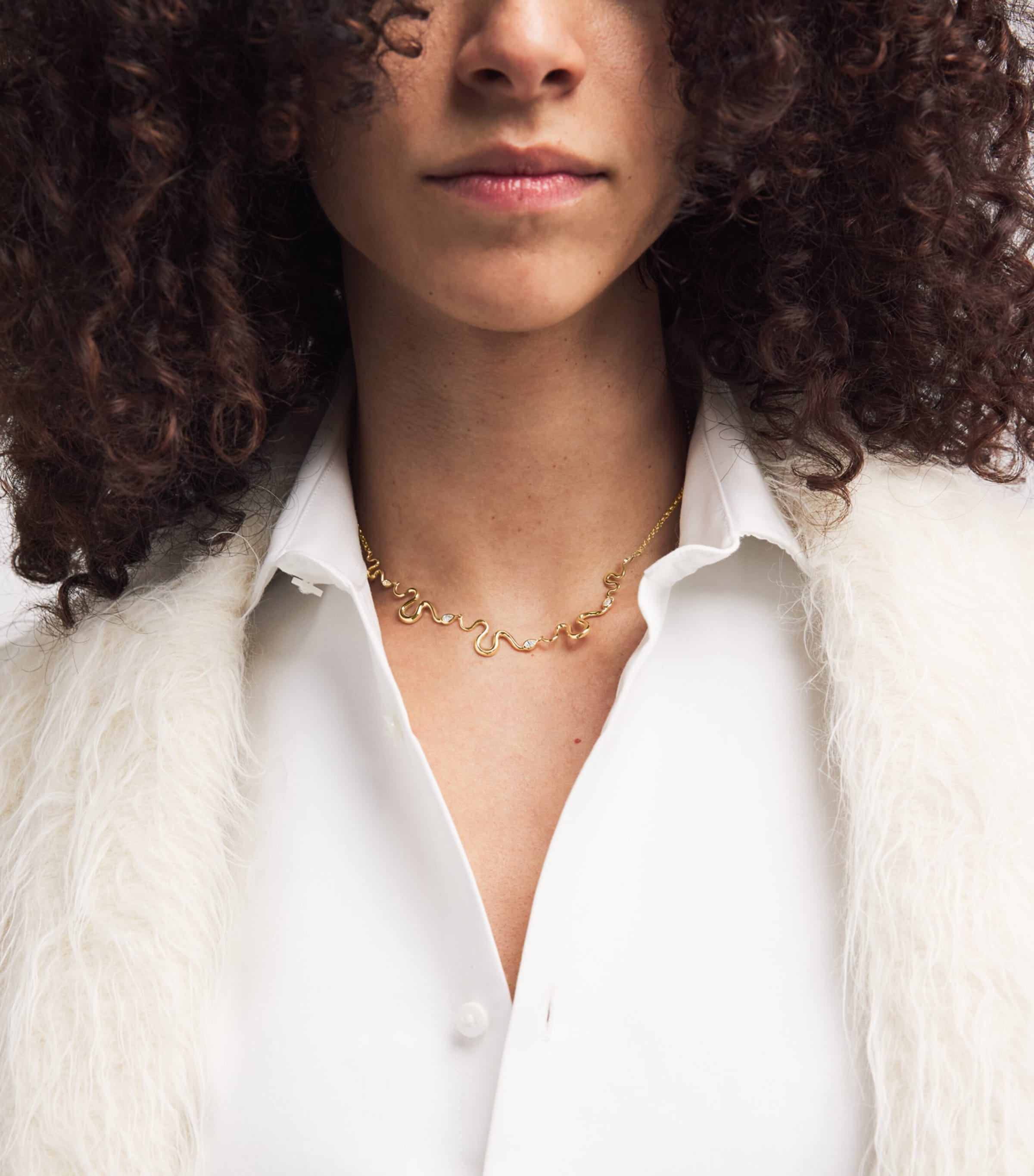 Yellow Gold and Diamond N*93 Boa Necklace YELLOW GOLD Image 2