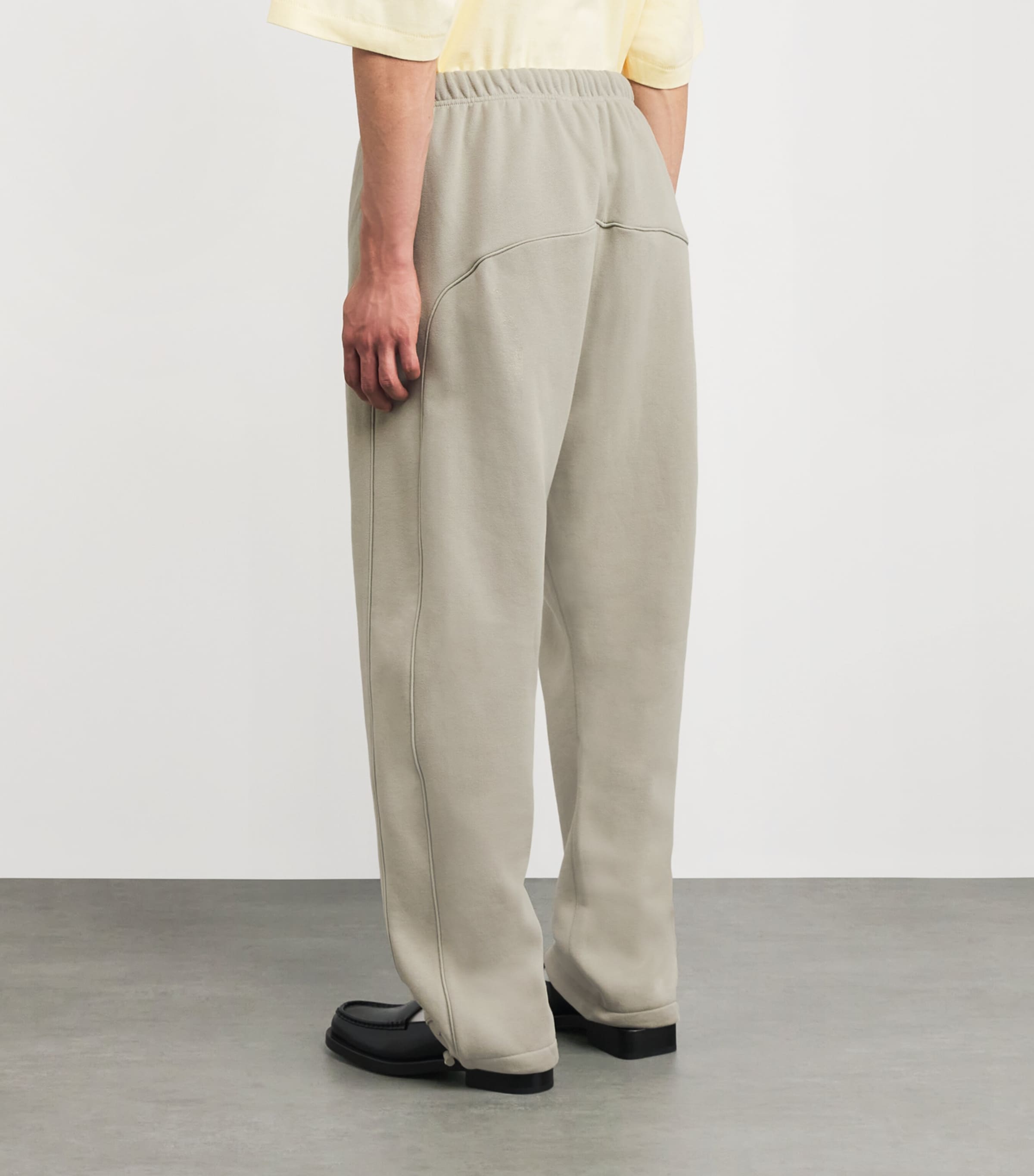 Cotton-Blend Open-Cuff Sweatpants ABBEY STONE Image 4