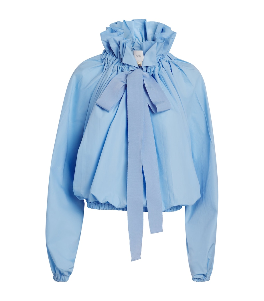 Patou Womens Cotton Iconic Voluminous Blouse Riviera Blue Image 1