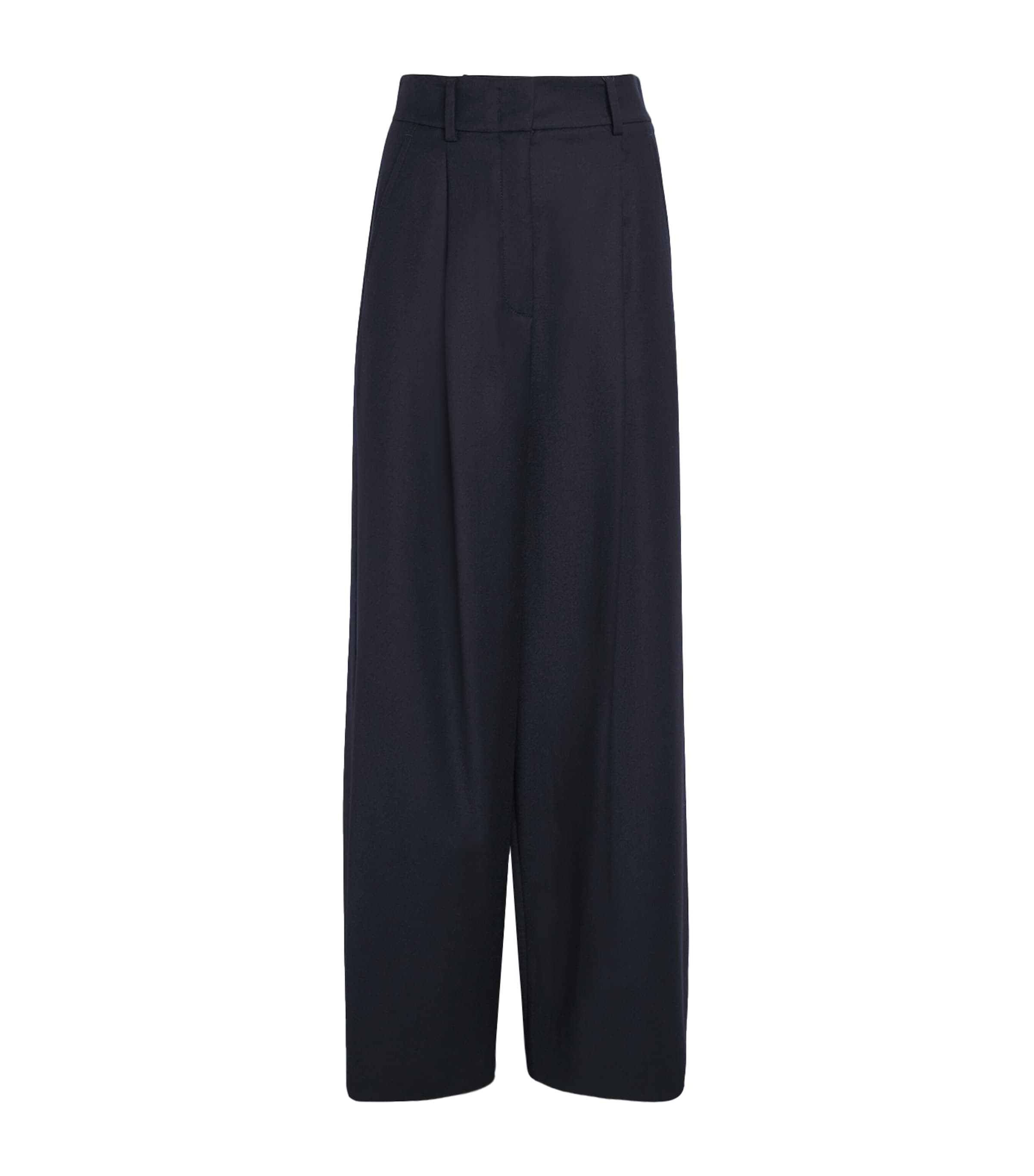 Weekend Max Mara Stretch Wool Trousers In Blue
