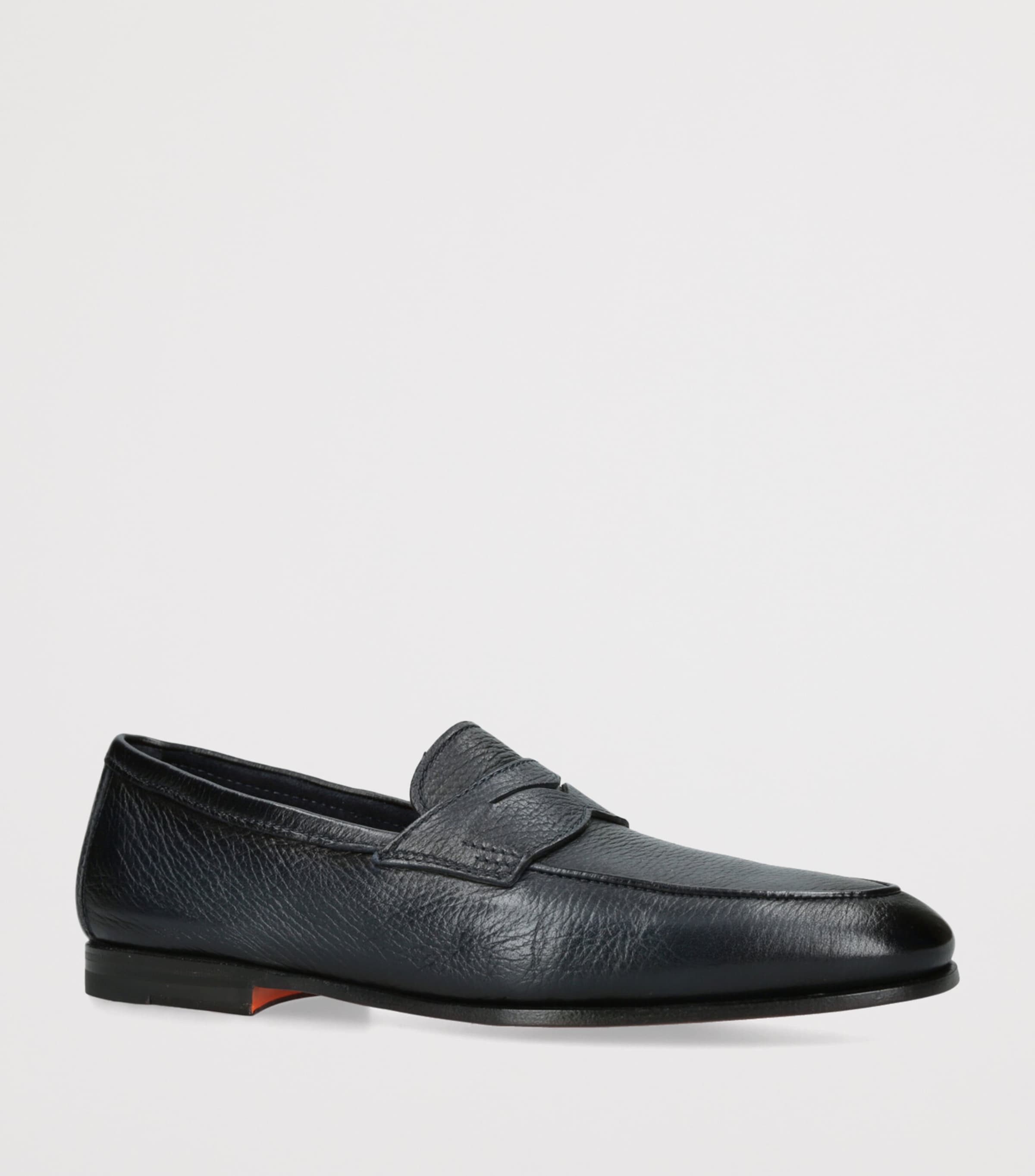 Grained Leather Carlo Loafers NAVY Image 3
