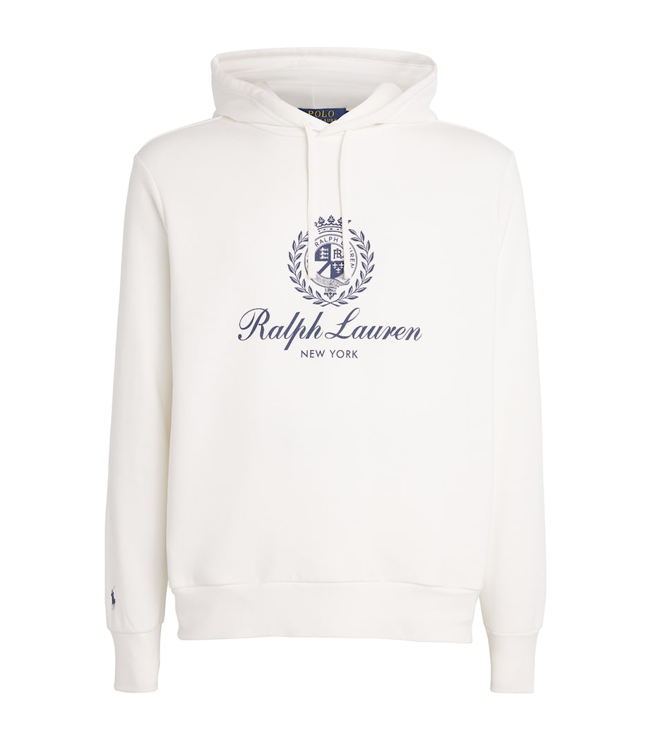 Cotton-Blend Polo Crest Hoodie WHITE Image 1