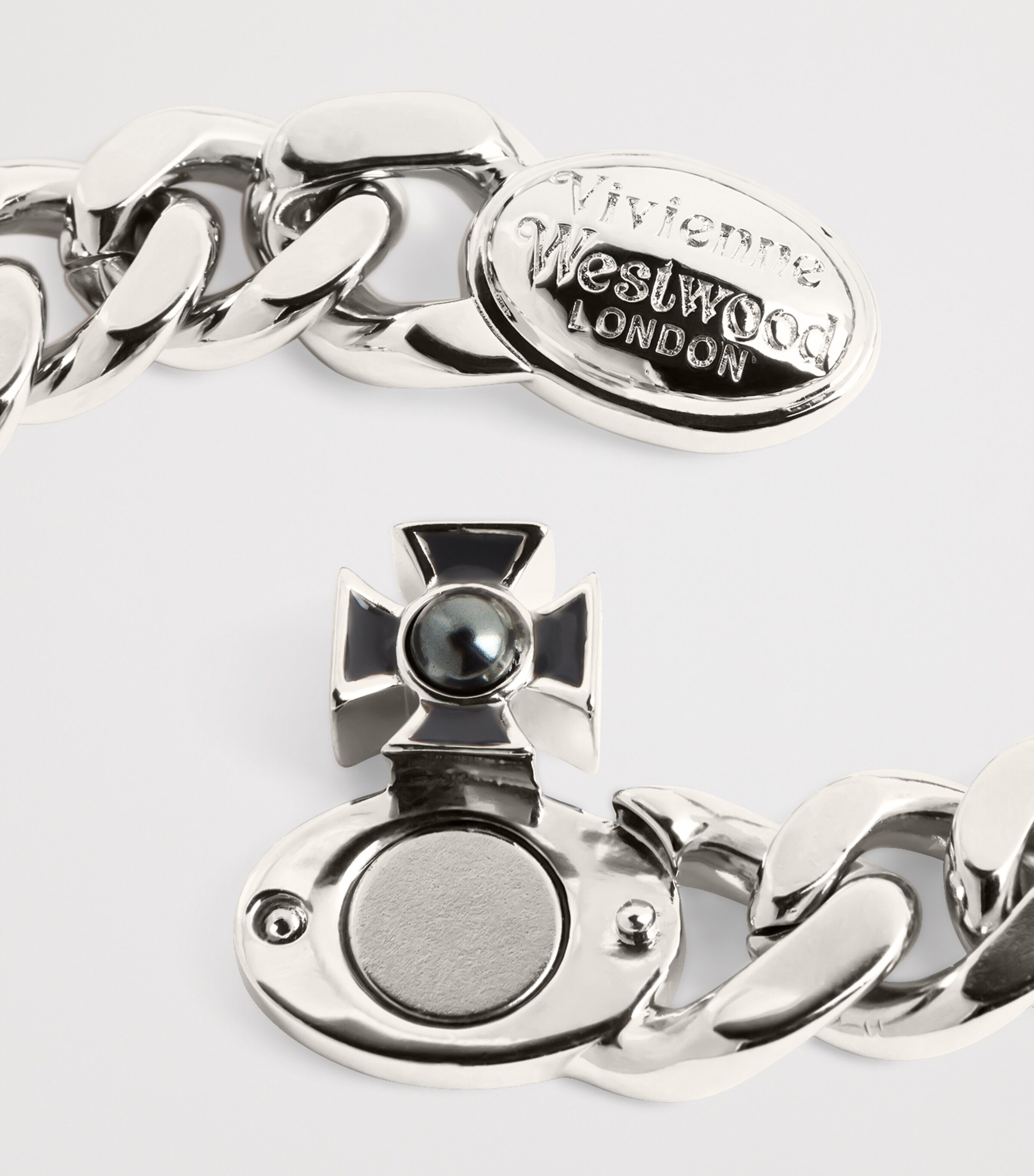 Vivienne Westwood Mens Jewel-Orb Gaby Necklace Platinum Image 4