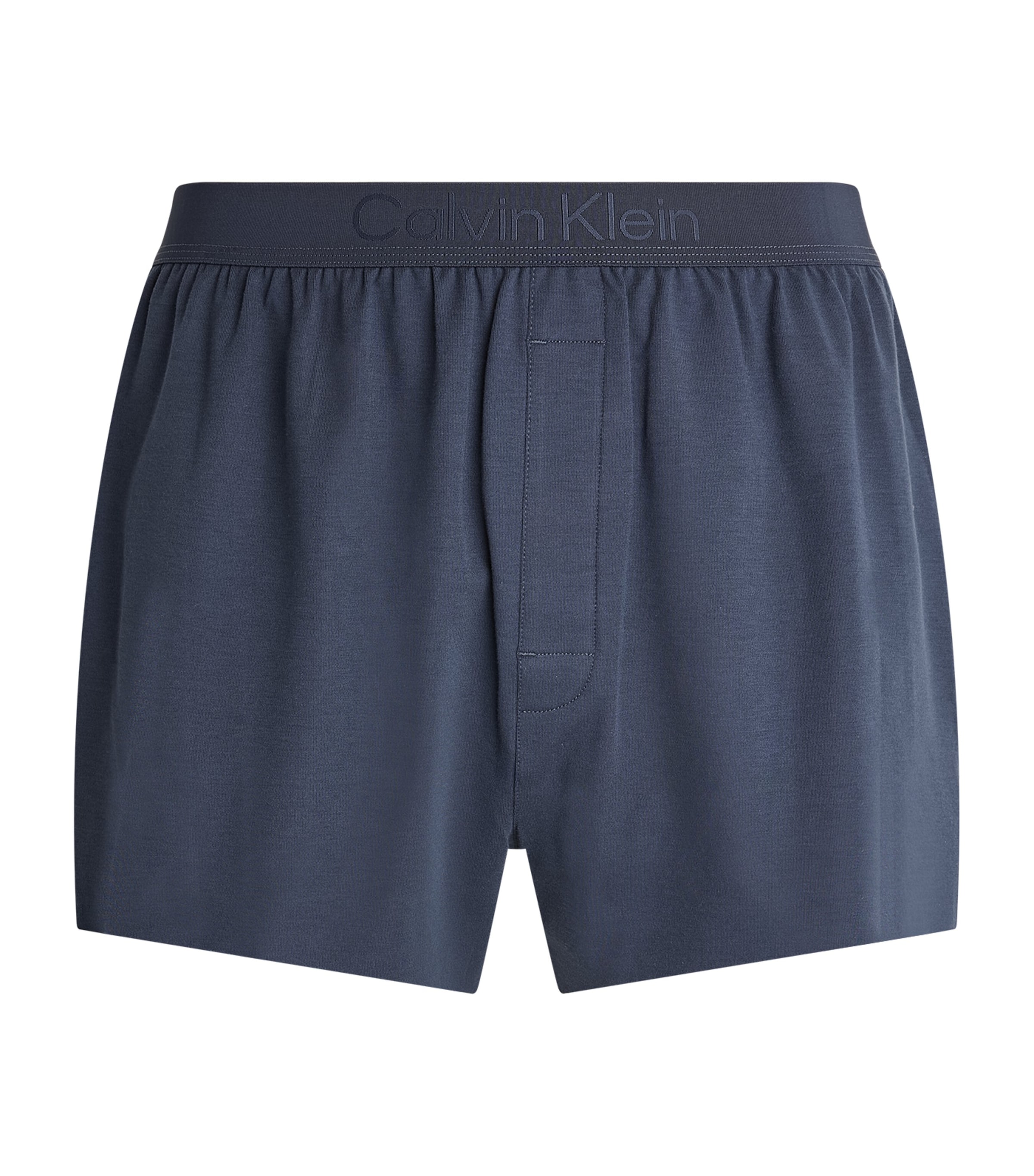 Shop Calvin Klein Cotton-blend Slim-fit Boxer Shorts In Navy