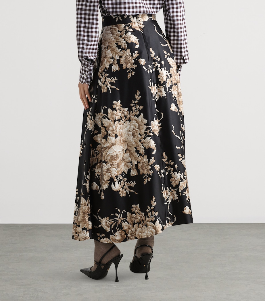 Silk Floral Midi Skirt HN4OX-ROSE CRET Image 4