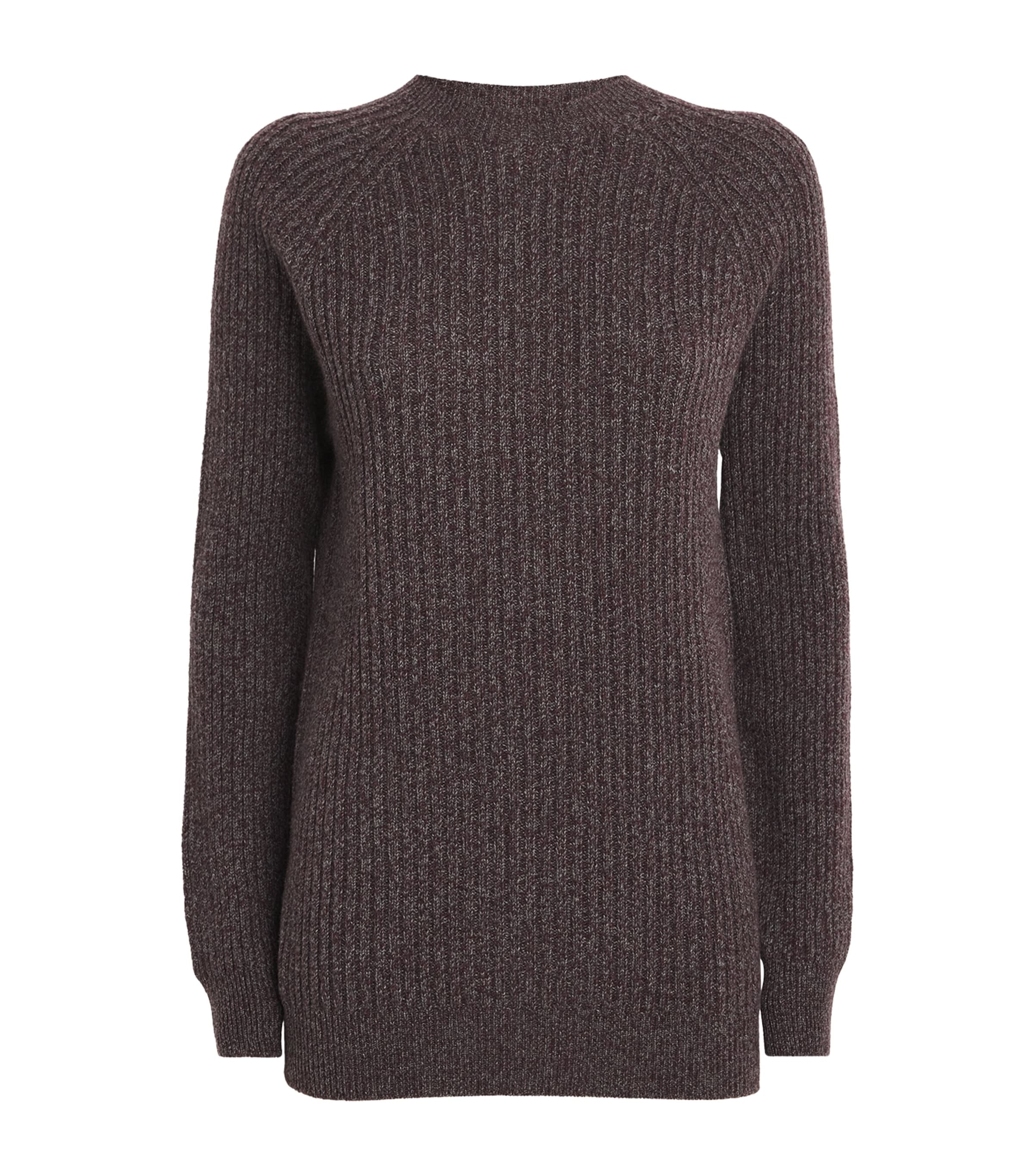 Johnstons Of Elgin Cashmere Ribbed Sweater In Brown