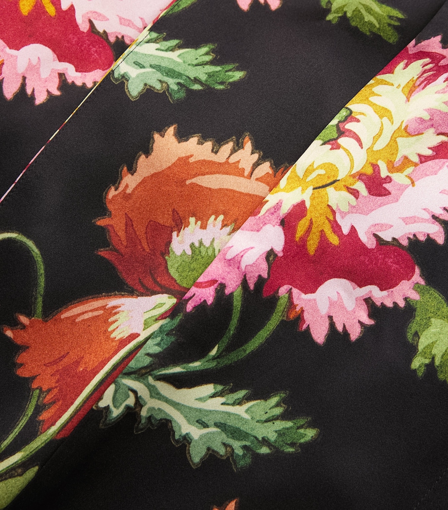 Silk Floral Robe BLACK Image 5