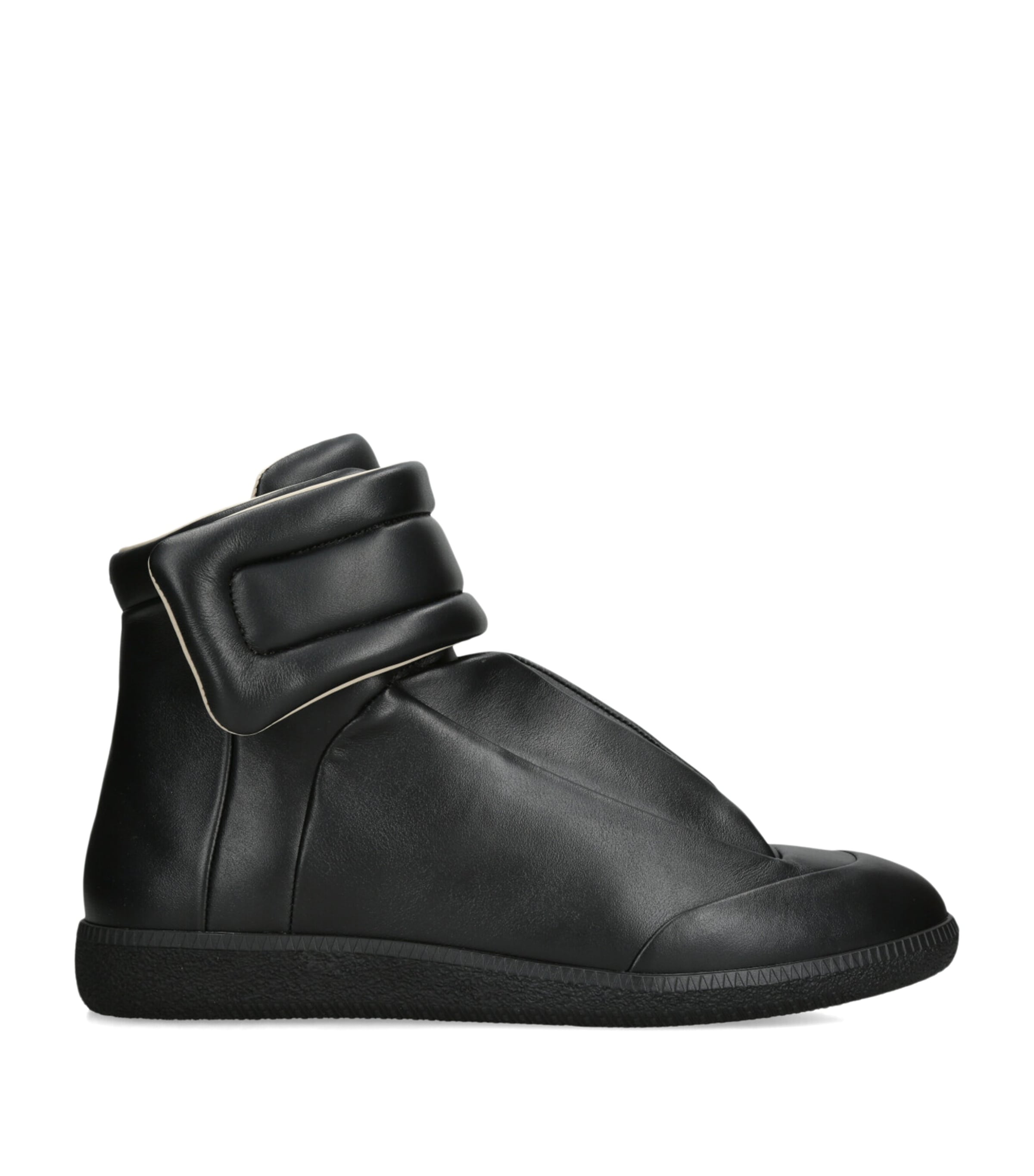 Maison Margiela Leather Future Mid-Top Sneakers Black Image 1