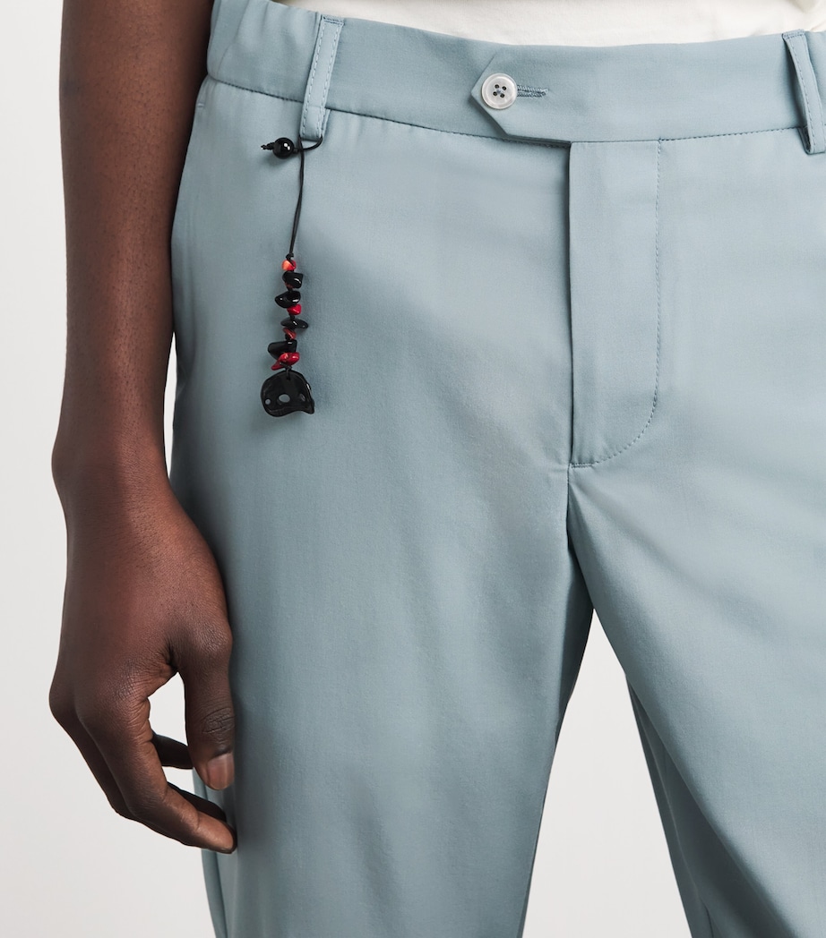 Marco Pescarolo Mens Wool-Silk Trousers Light Blu Image 3