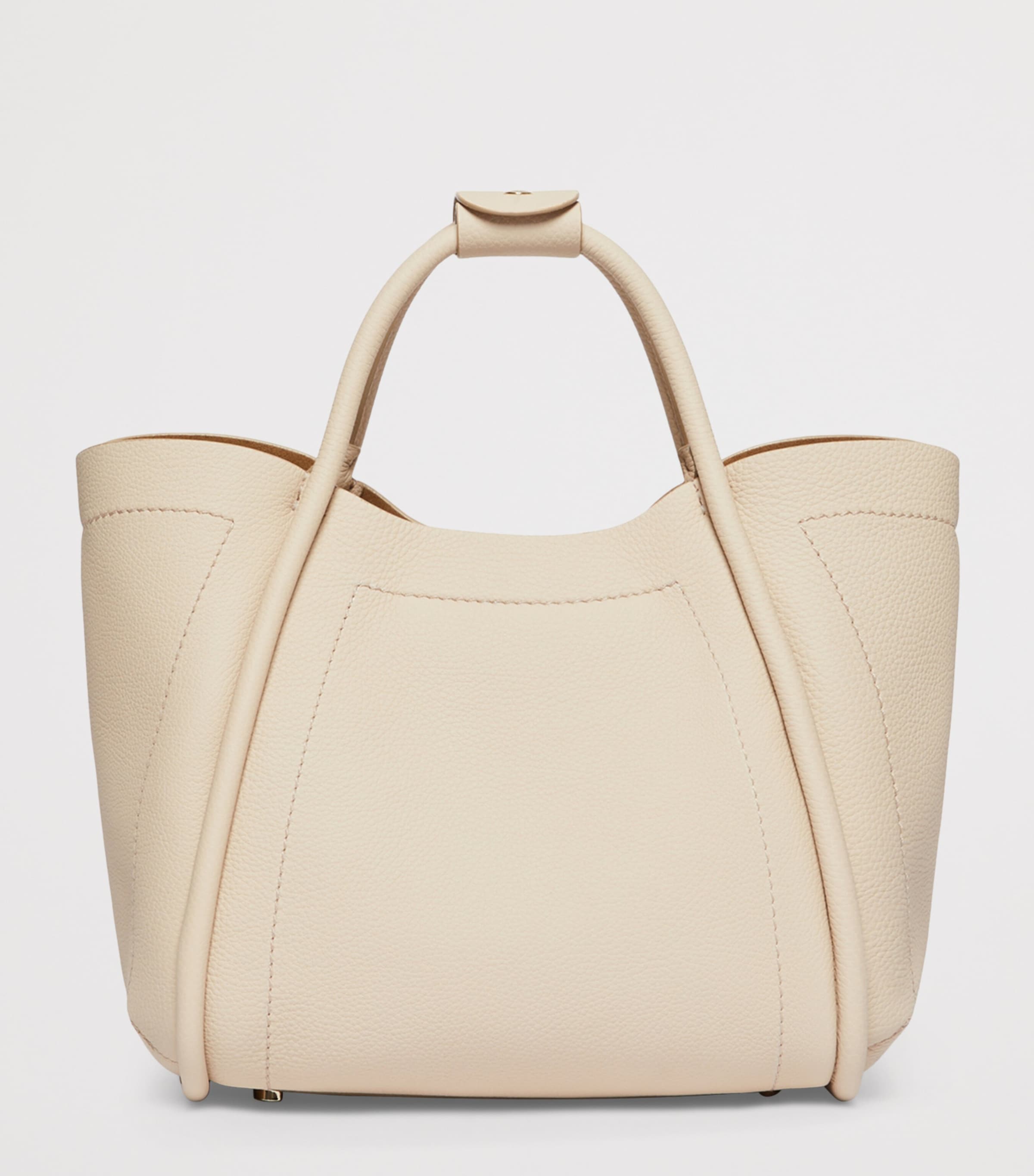 Max Mara Small Leather Marine Top-Handle Bag Ice Image 5