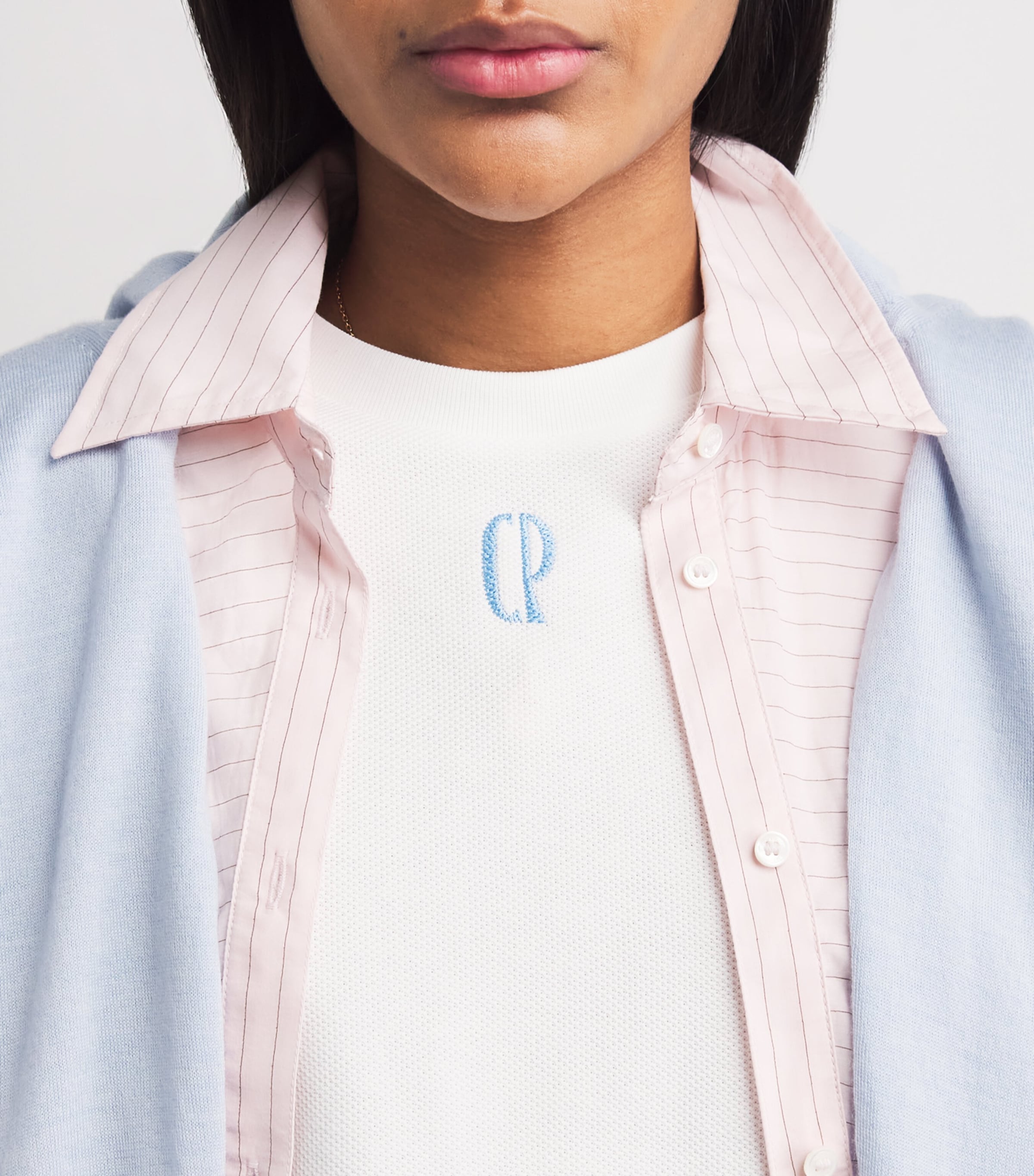 Claudie Pierlot Womens Cotton Piqué Embroidered T-Shirt Ecru Image 3