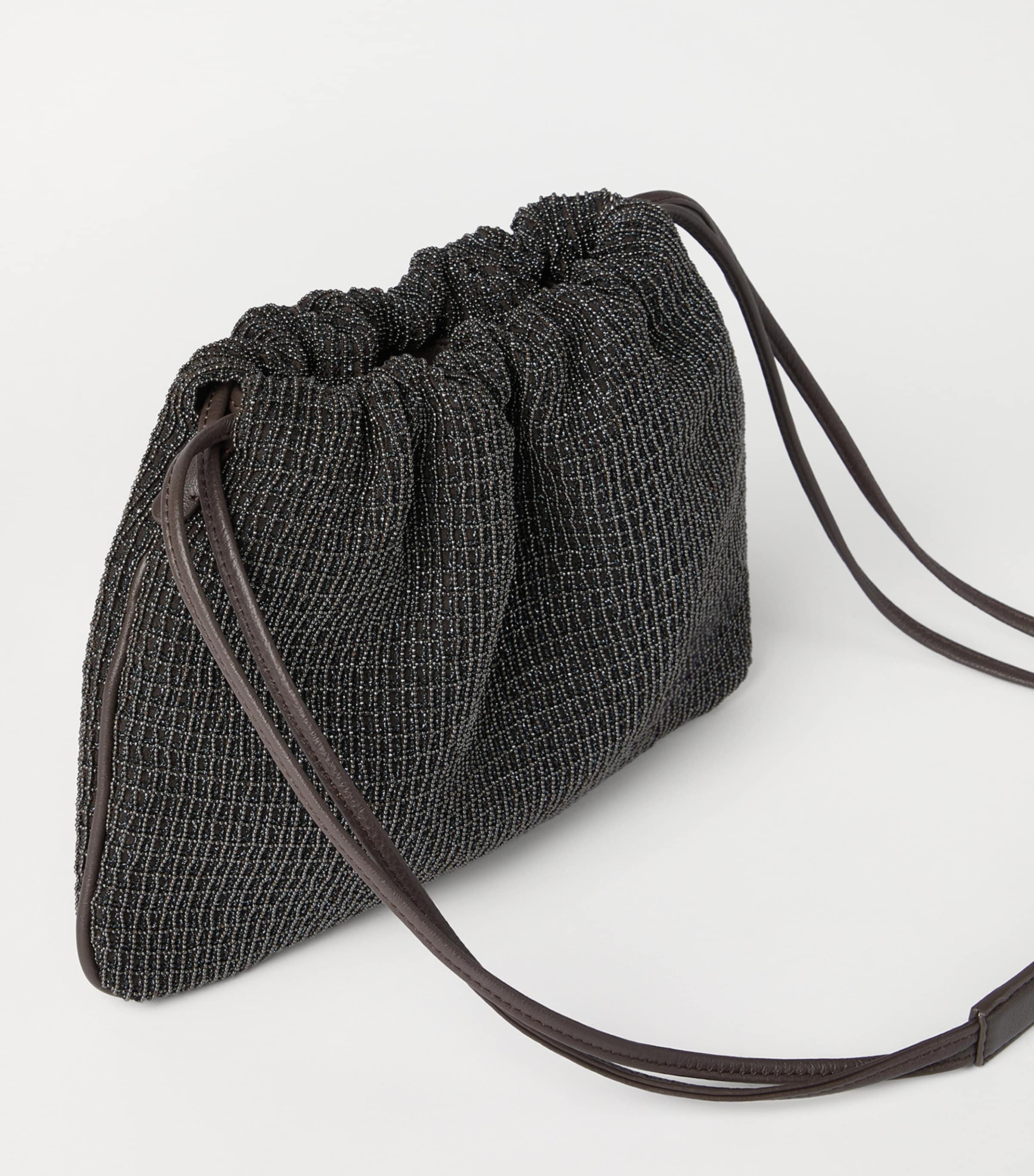 Leather Embellished Drawstring Cross-Body Bag C2355 Image 3