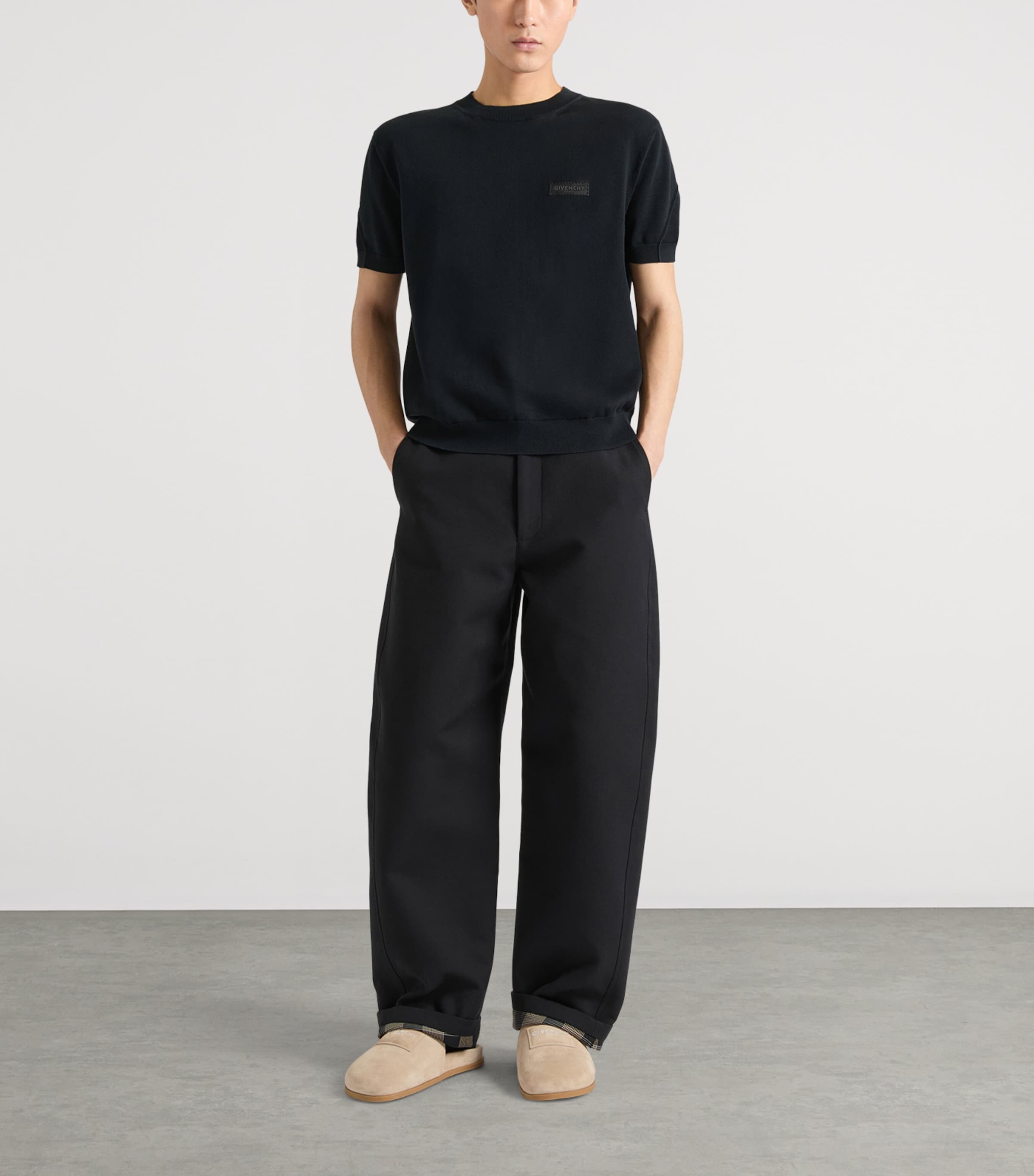 Givenchy Mens Cotton Logo-Tab T-Shirt Image 2