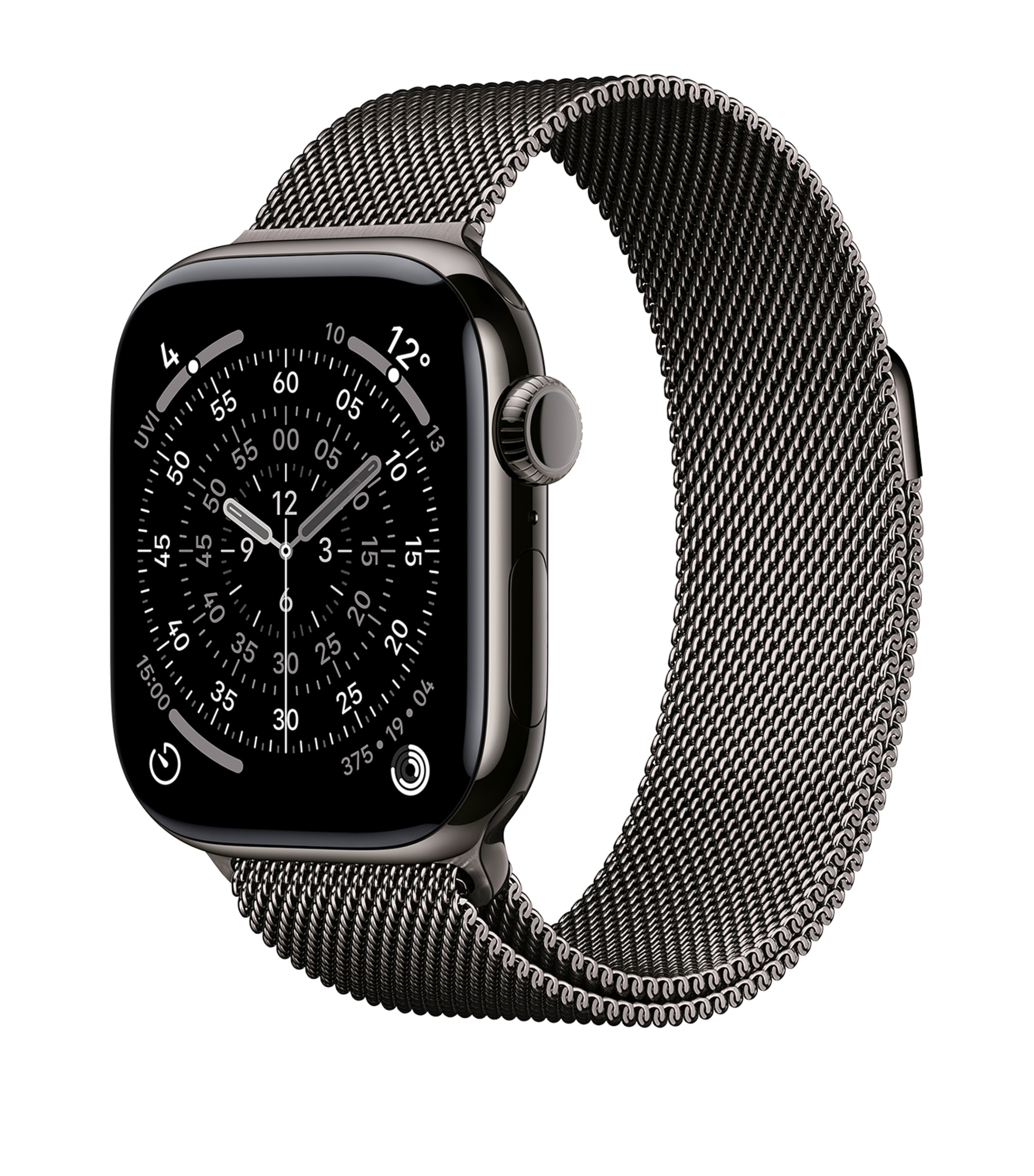 Apple Watch Series 11- Titanium with Slate Milanese Loop, 42mm, Medium/Large SLATE Image 2