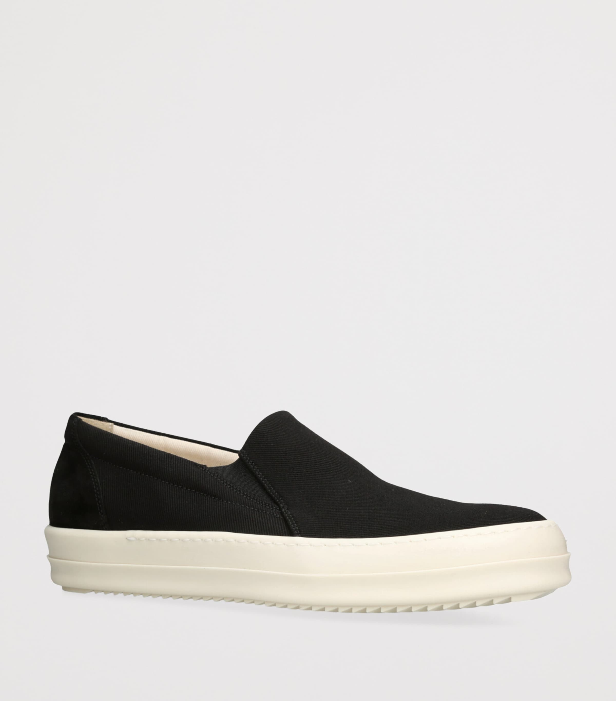 Rick Owens DRKSHDW Denim-Suede Penta Boat Sneakers Black/comb Image 3