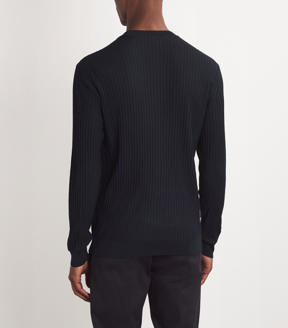 Virgin Wool-Blend Ribbed Sweater UB118 Image 4