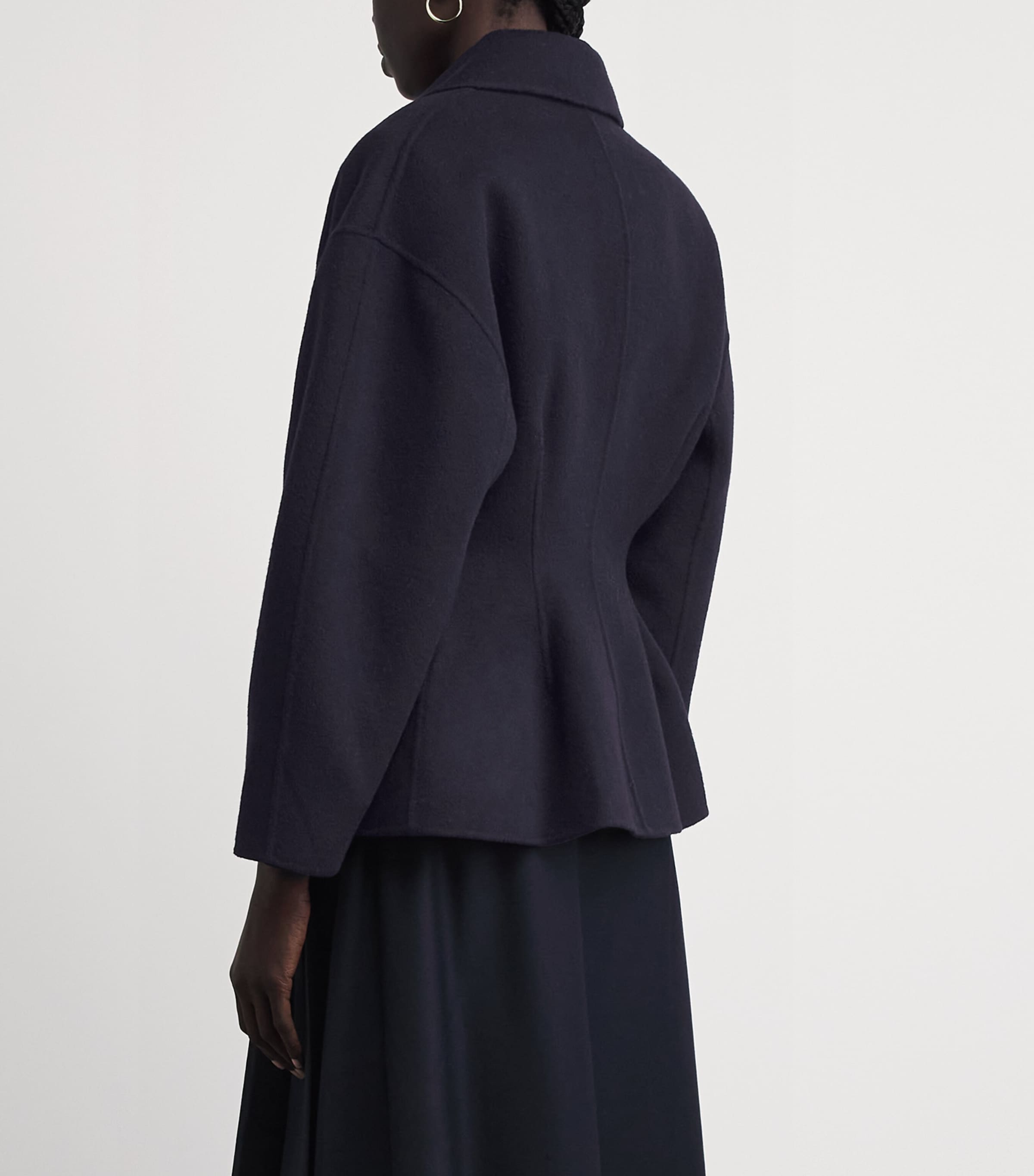 Maje Womens Wool Pea Coat Navy Image 5