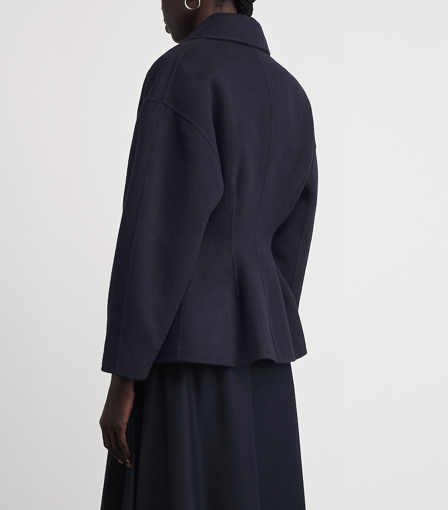 Maje Womens Wool Pea Coat Navy Image 5