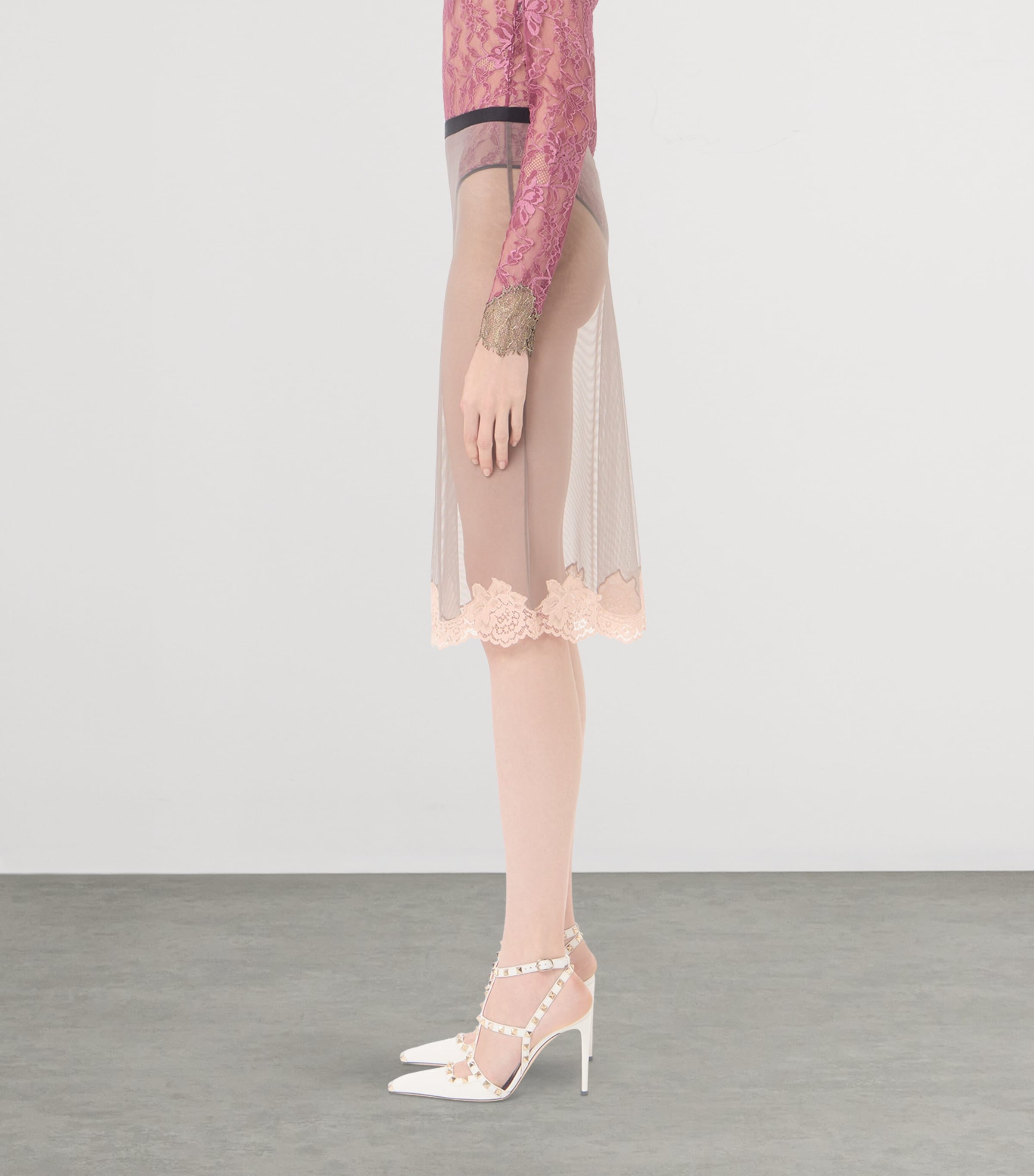 Valentino Womens Jersey Sheer Midi Skirt Image 4