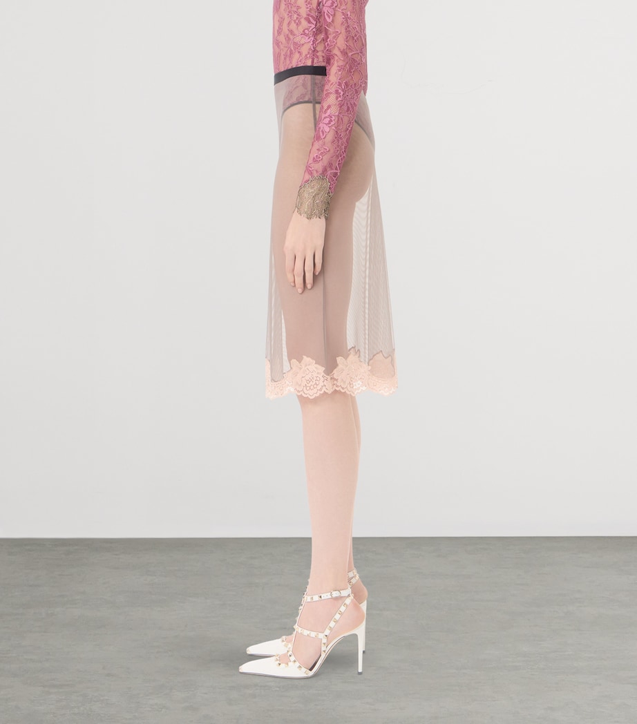 Valentino Womens Jersey Sheer Midi Skirt Image 4