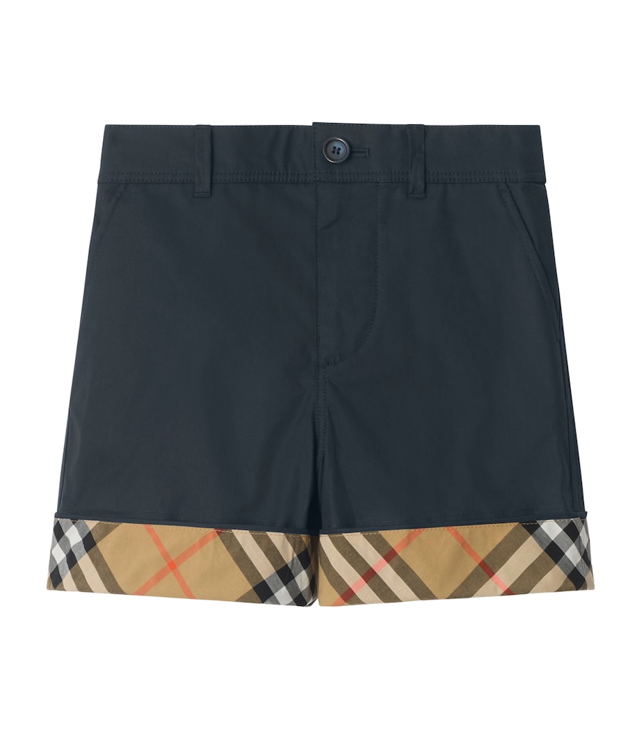 Cotton Check-Cuff Shorts (3-12 Years) NAVY BLACK Image 1