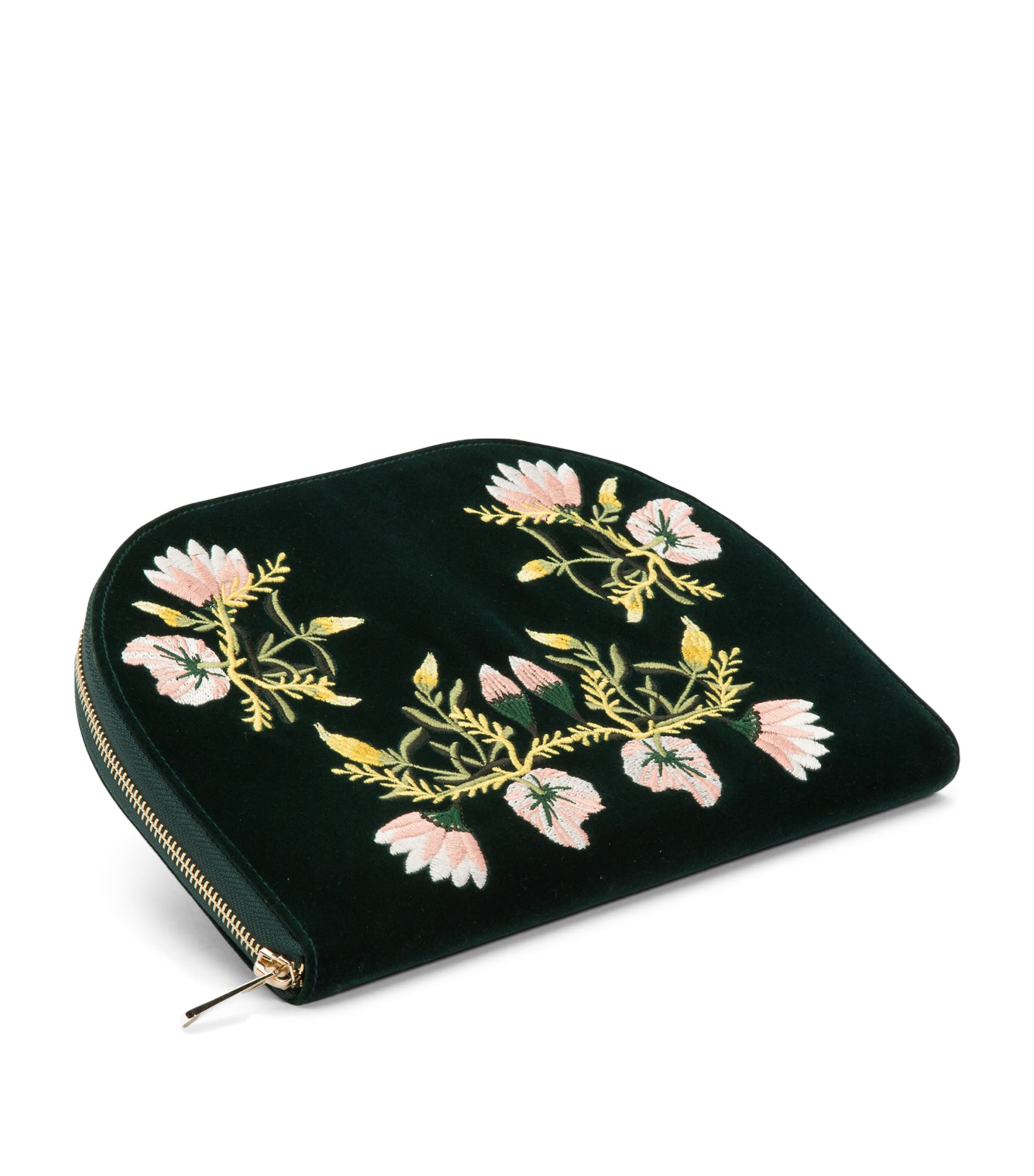 Embroidered Zoe Zip-Up Jewellery Case VERT Image 5