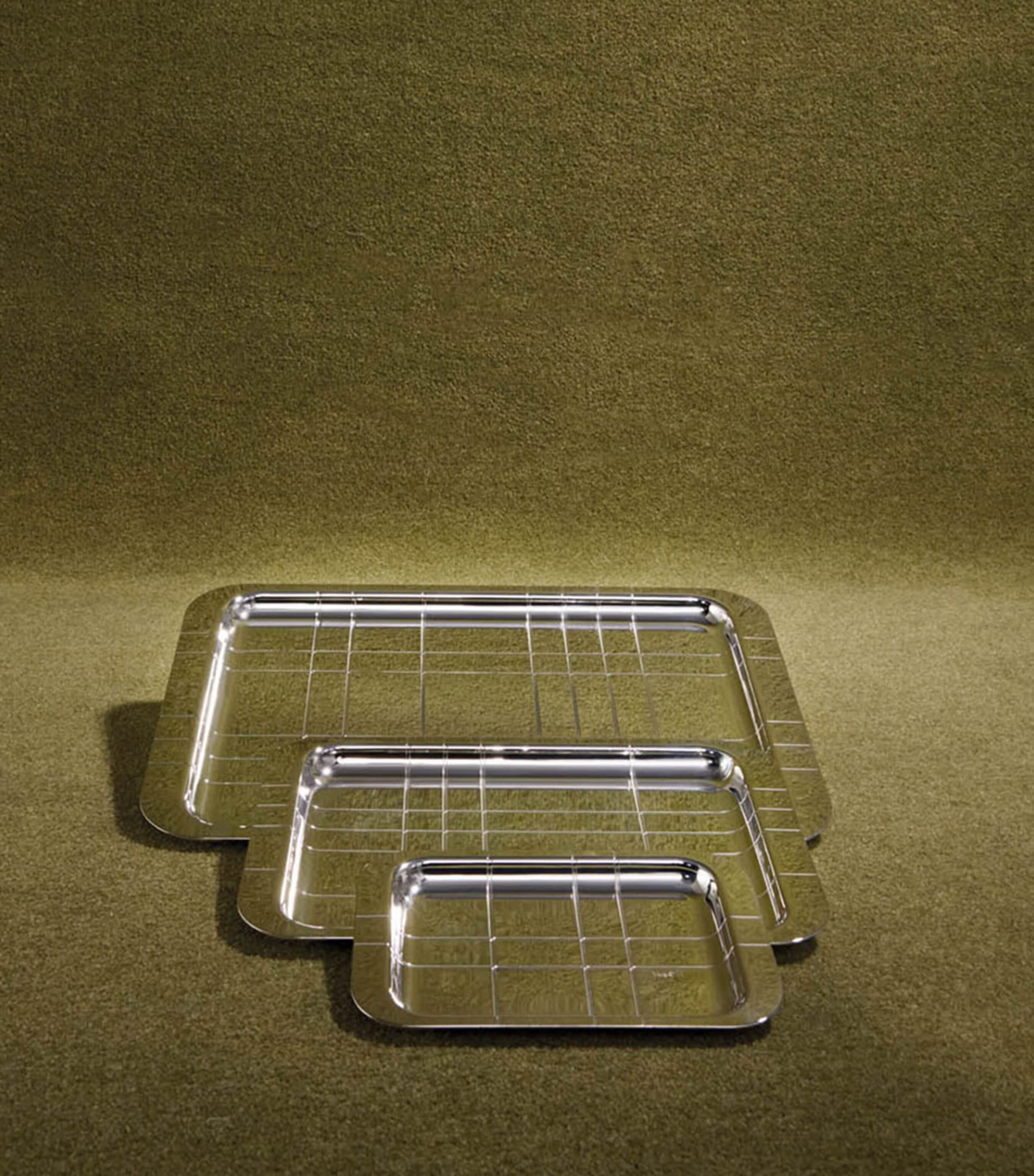 Christofle Silver-Plated Graphik Tray (30cm x 20cm) Silver Image 2