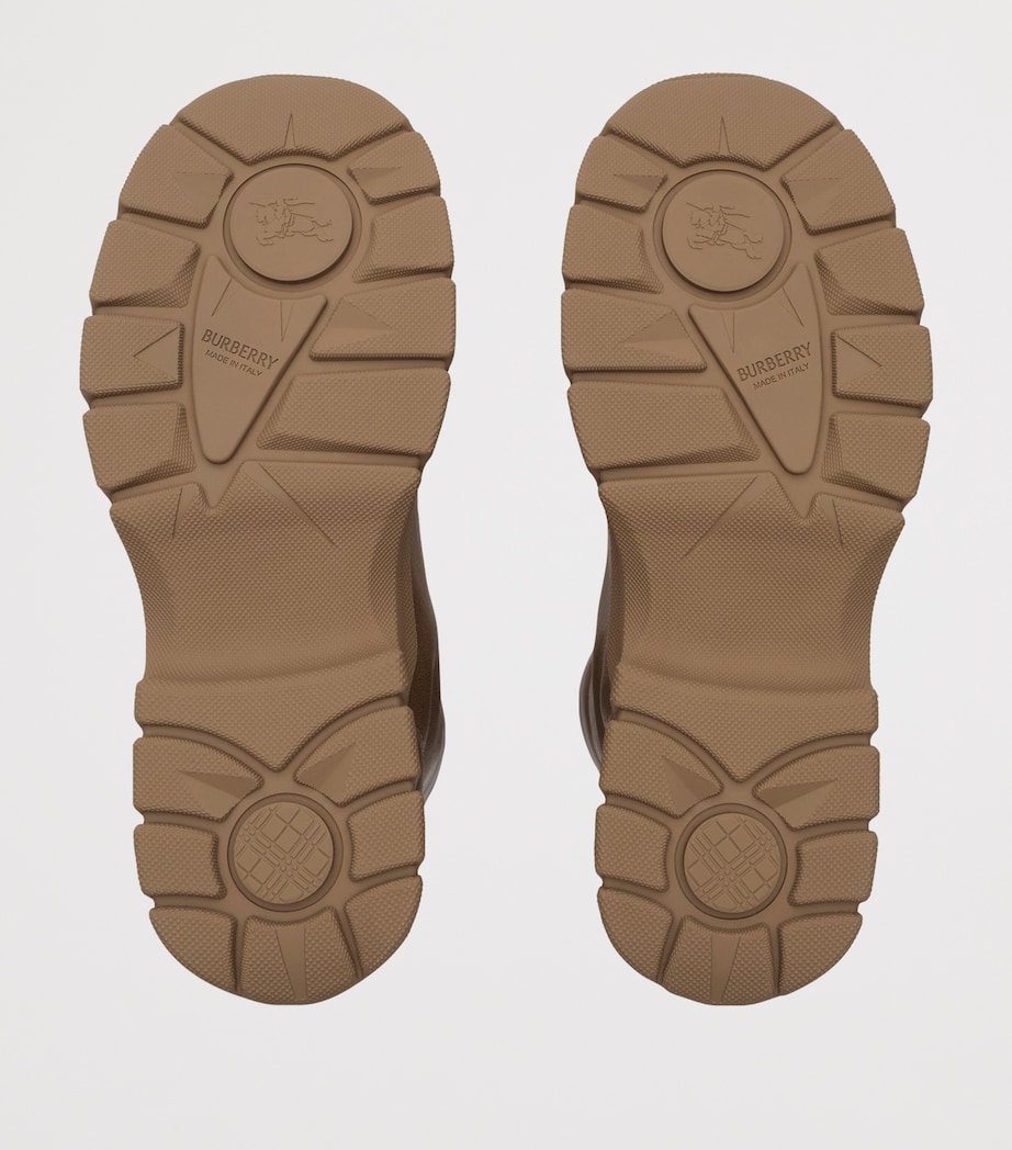 Burberry Leather Tone Lace-Up Boots Sun Baked Brown Image 4