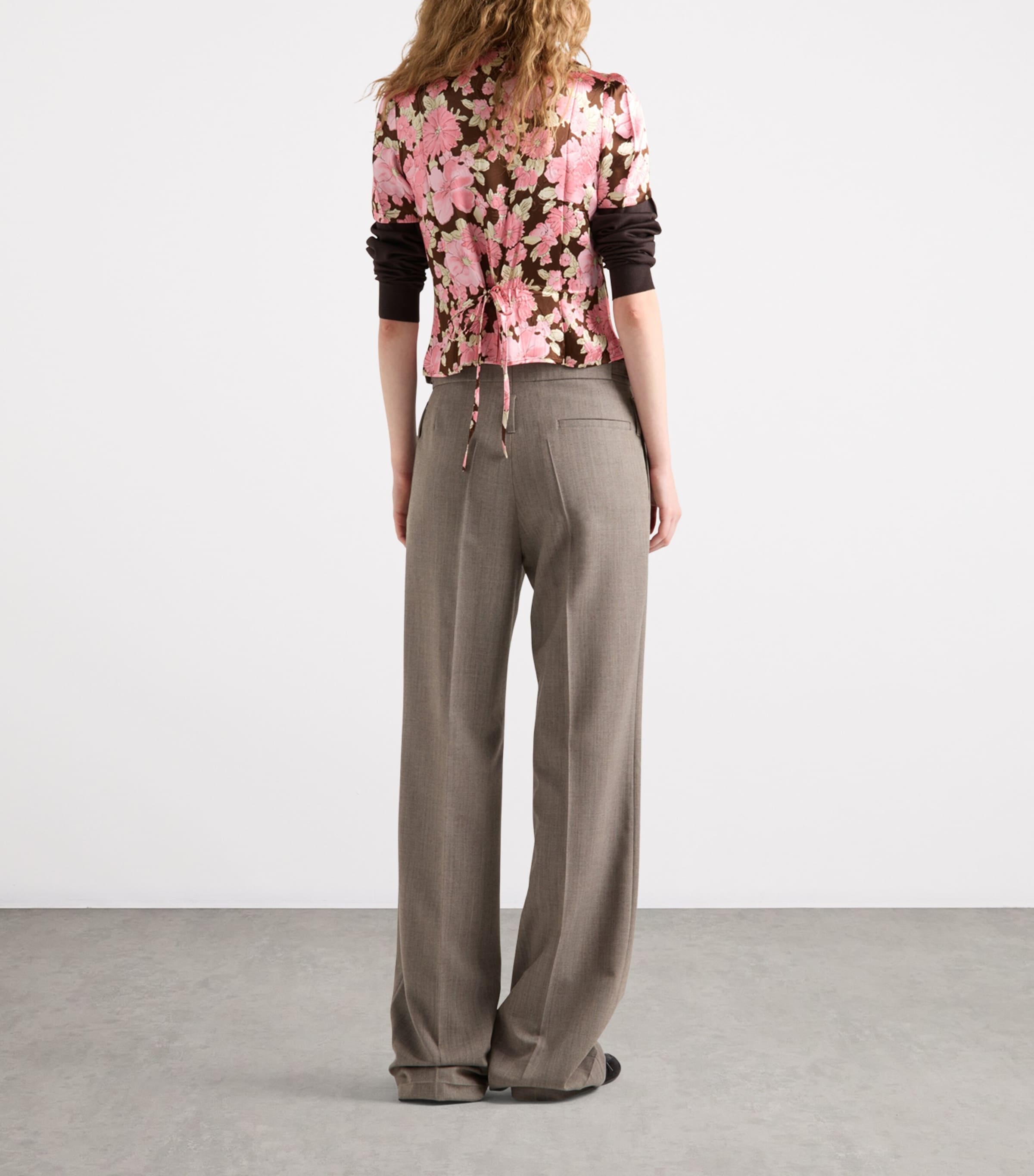 Satin Floral Print Shirt F0192 Image 5