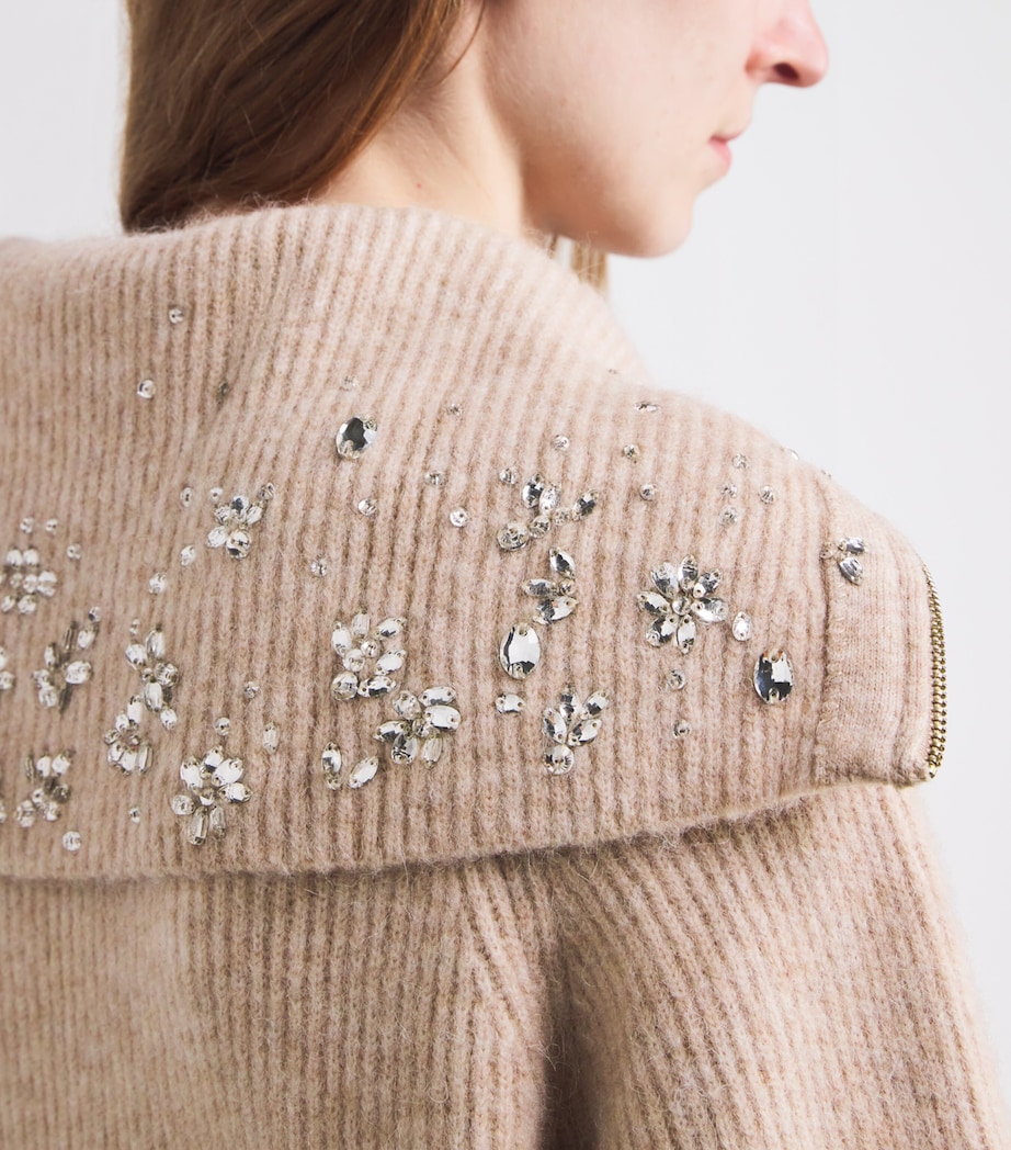 Alpaca-Wool-Blend Embellished Sweater BEIGE Image 6