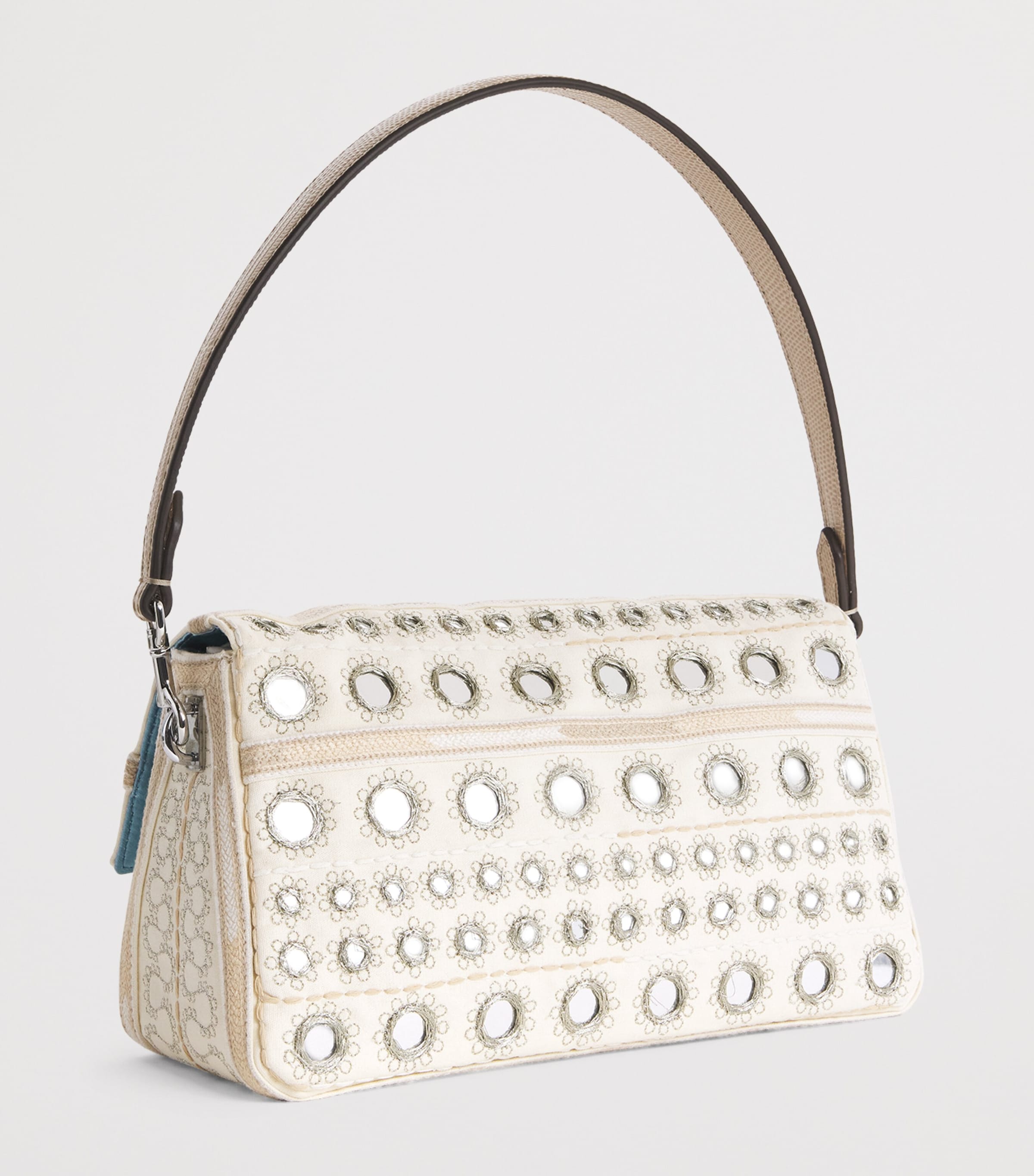 Tory Burch Small Embellished Charlie Shoulder Bag New Ivory Image 3