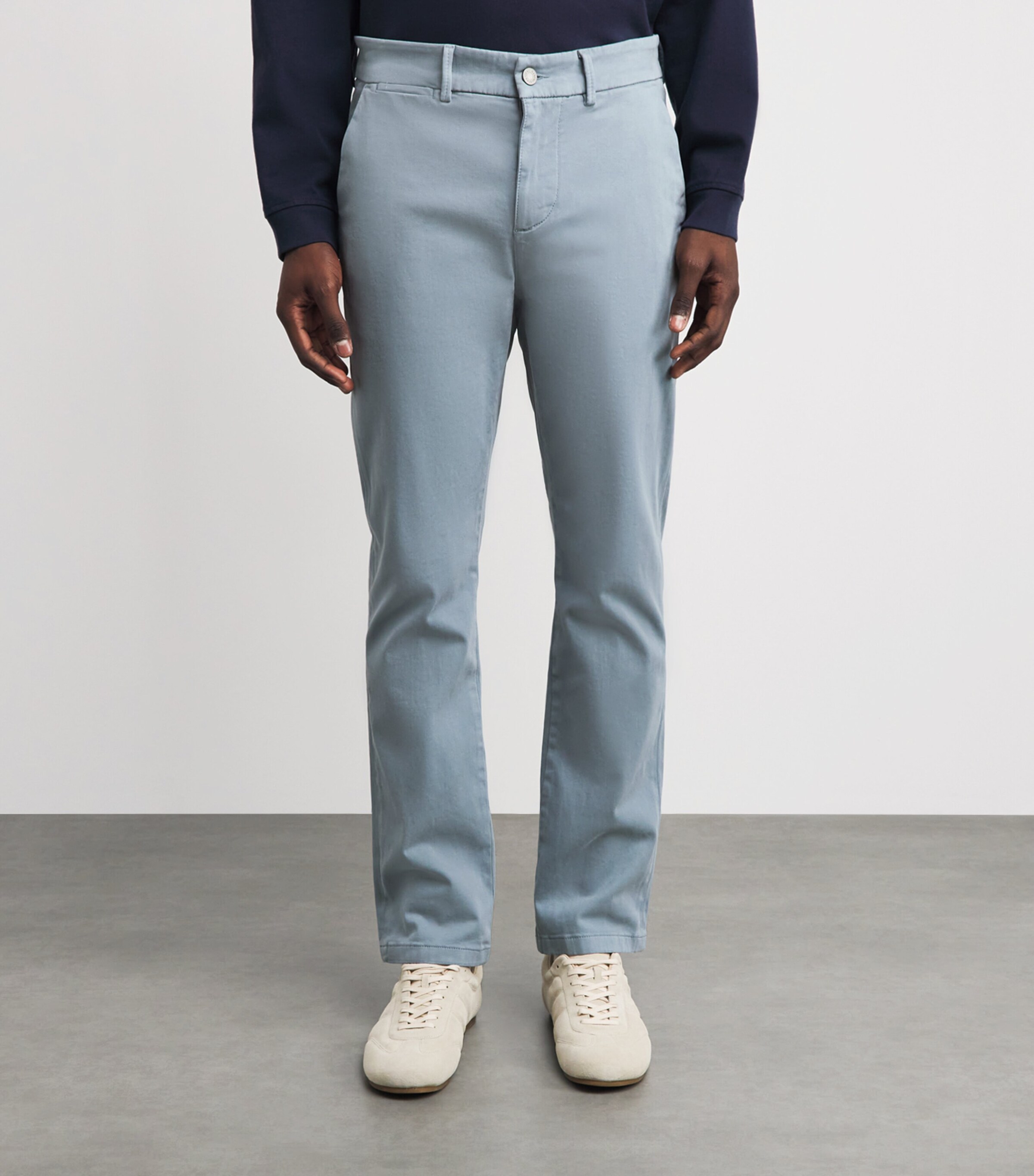 7 For All Mankind Mens Luxe Performance Regular Slimmy Straight Chinos Blue Image 4