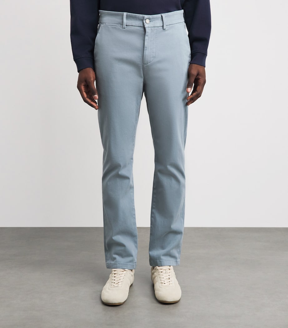 7 For All Mankind Mens Luxe Performance Regular Slimmy Straight Chinos Blue Image 4