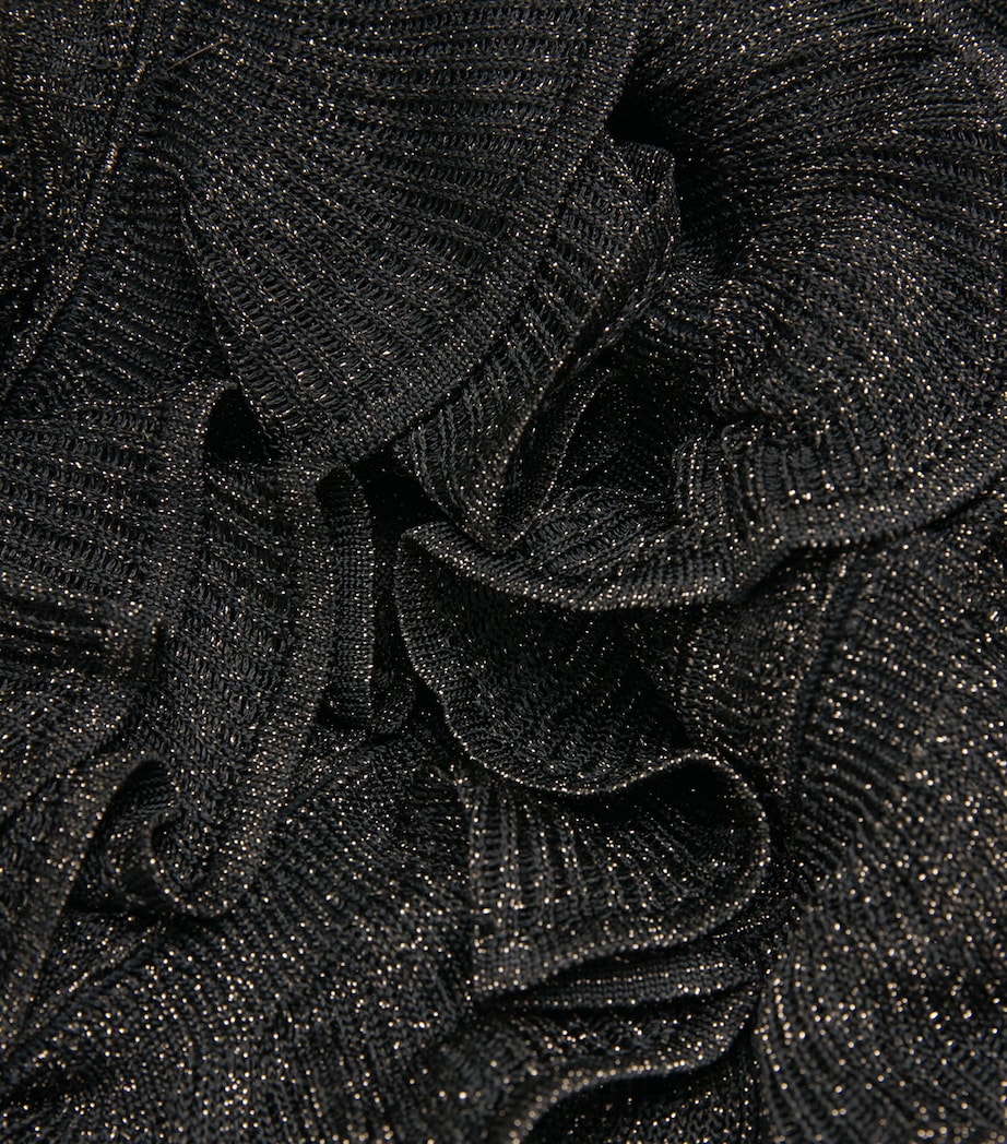 Metallic Frilled Rebellion Top MTBK METALLIC BLACK Image 4