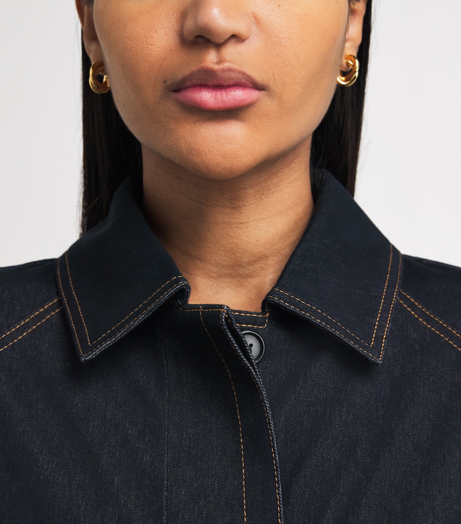 Denim Jersey Belted Jacket 003 MIDNIGHT BLUE Image 3