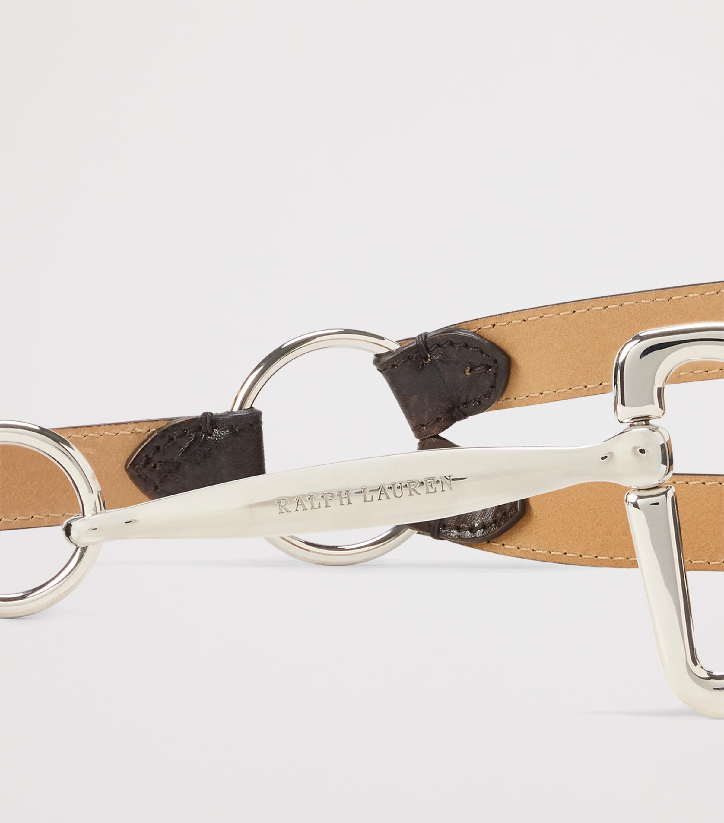 Ralph Lauren Collection Leather Equestrian Belt Vintage Brown Image 3