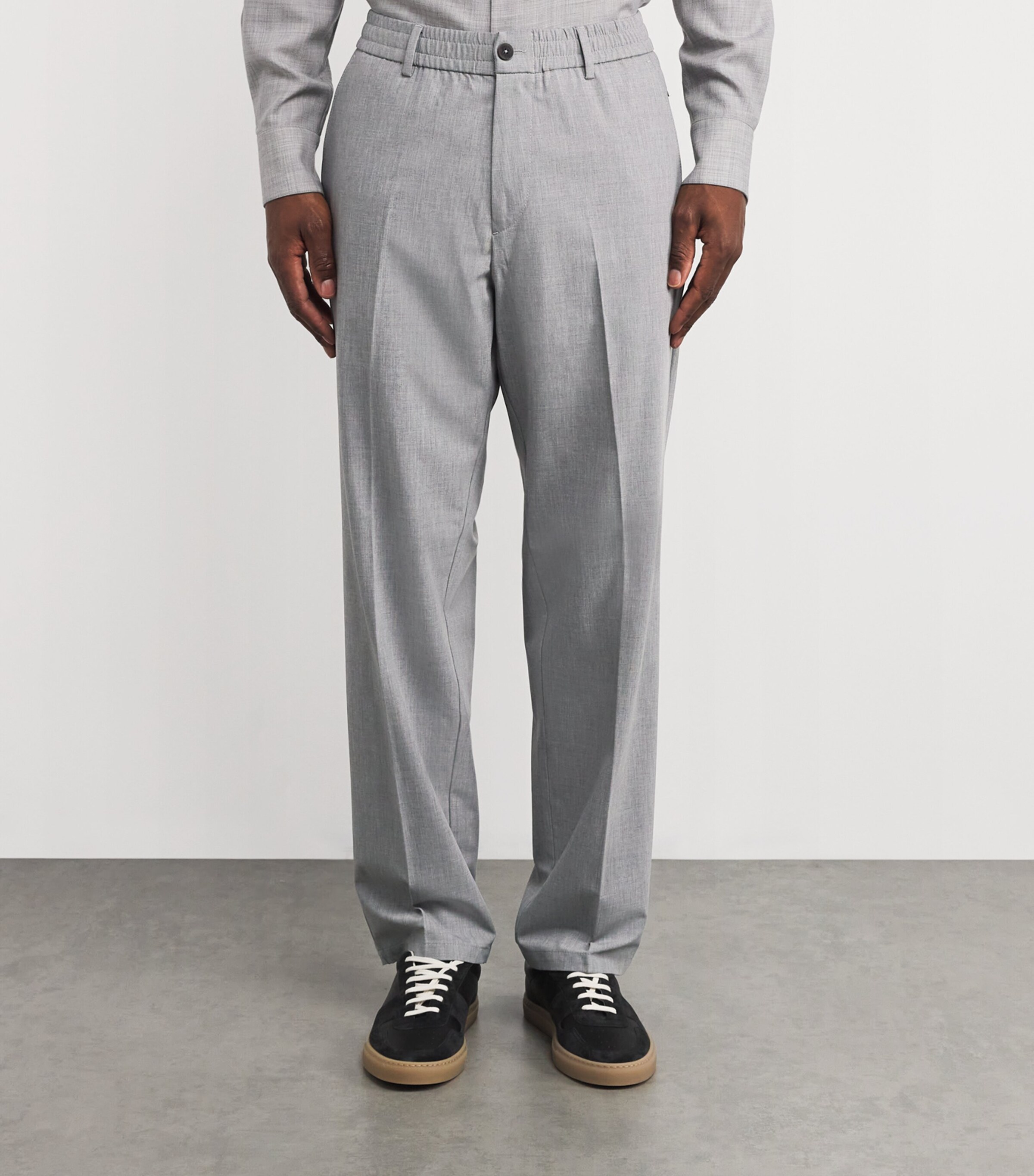 Marcus Straight Trousers 017 - GREY MELANGE Image 3