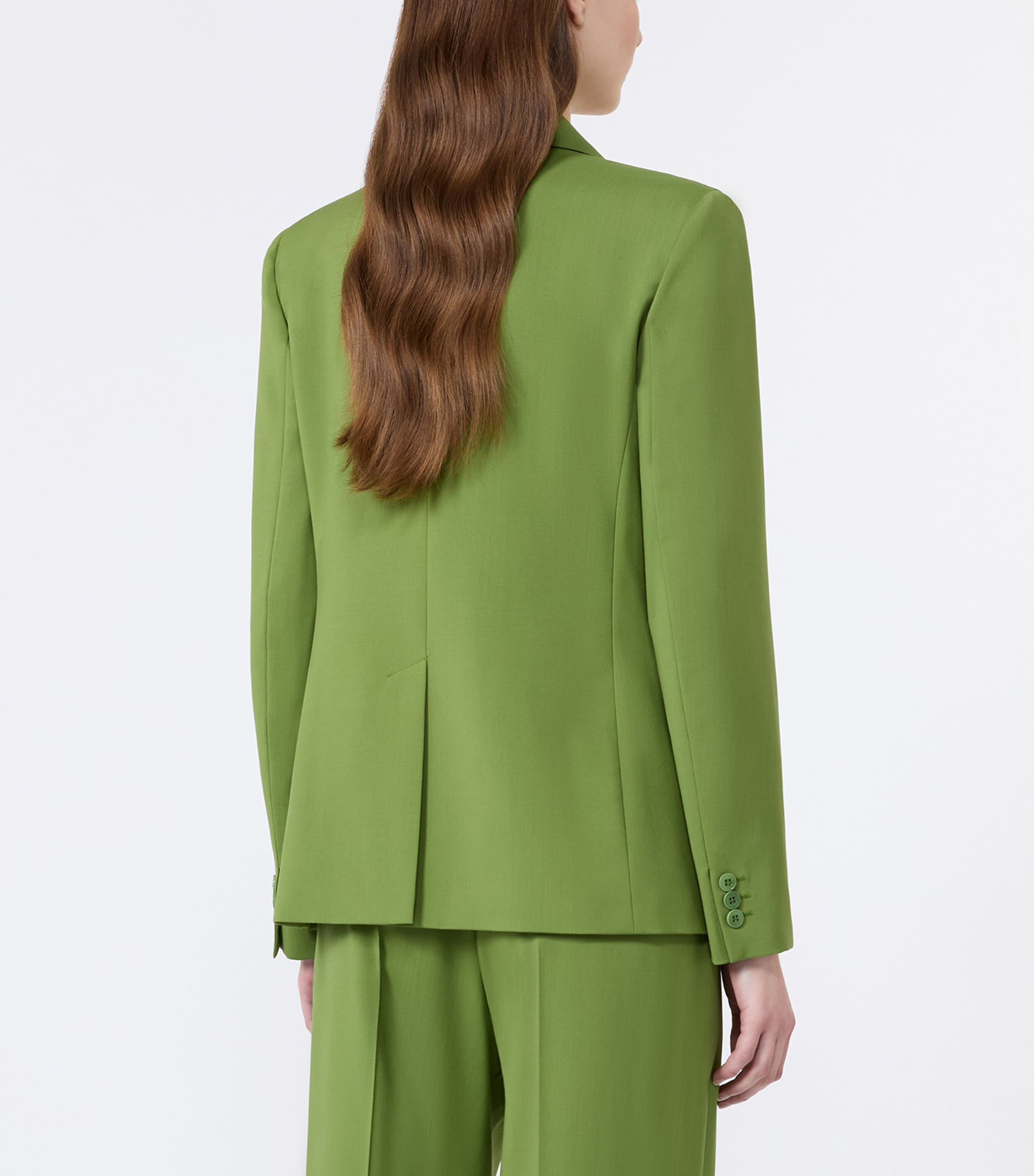 Weekend Max Mara Womens Virgin Wool Blazer Green Image 3