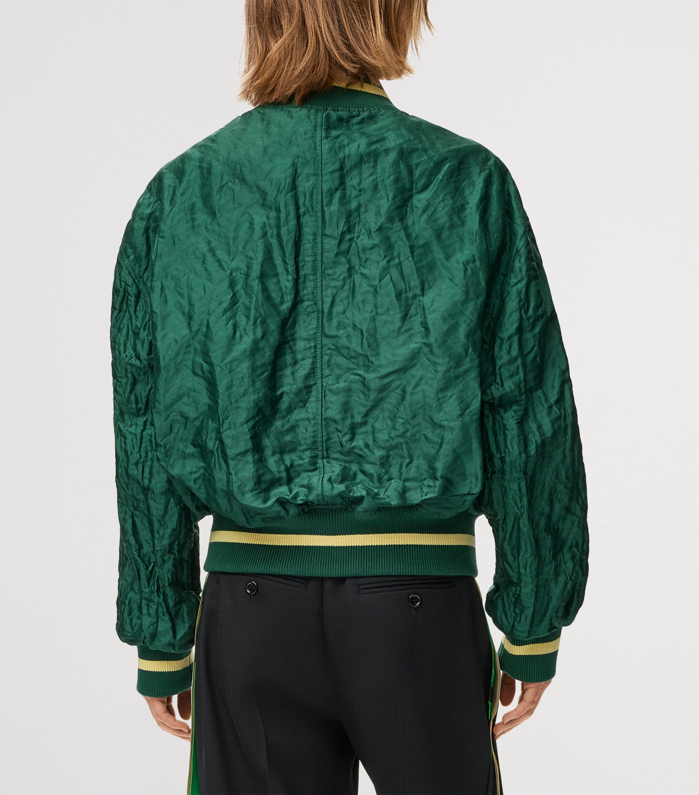 Varsity Bomber Jacket DARK GREEN Image 4