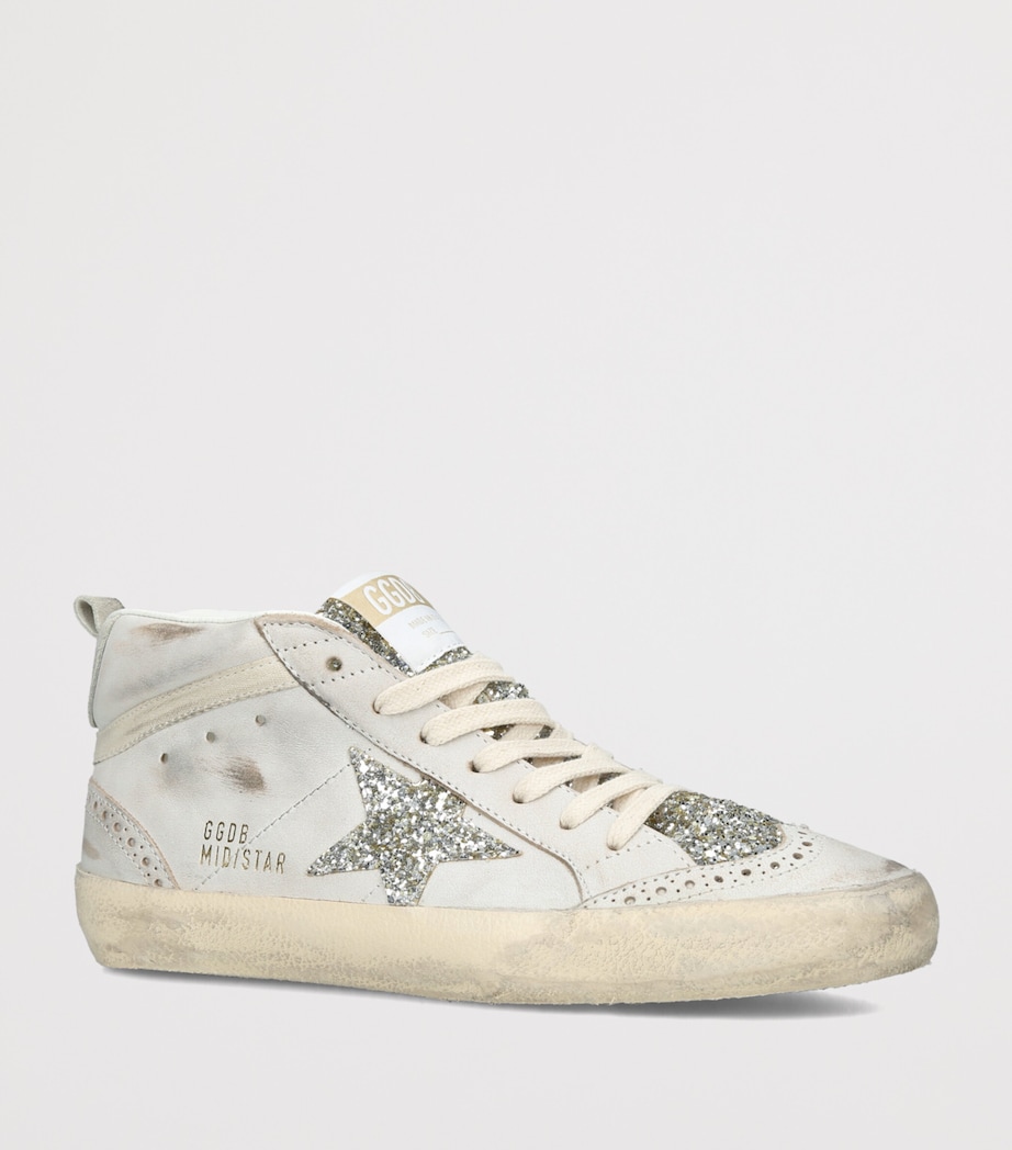 Golden Goose Leather Mid Star Sneakers Beige Oth Image 3