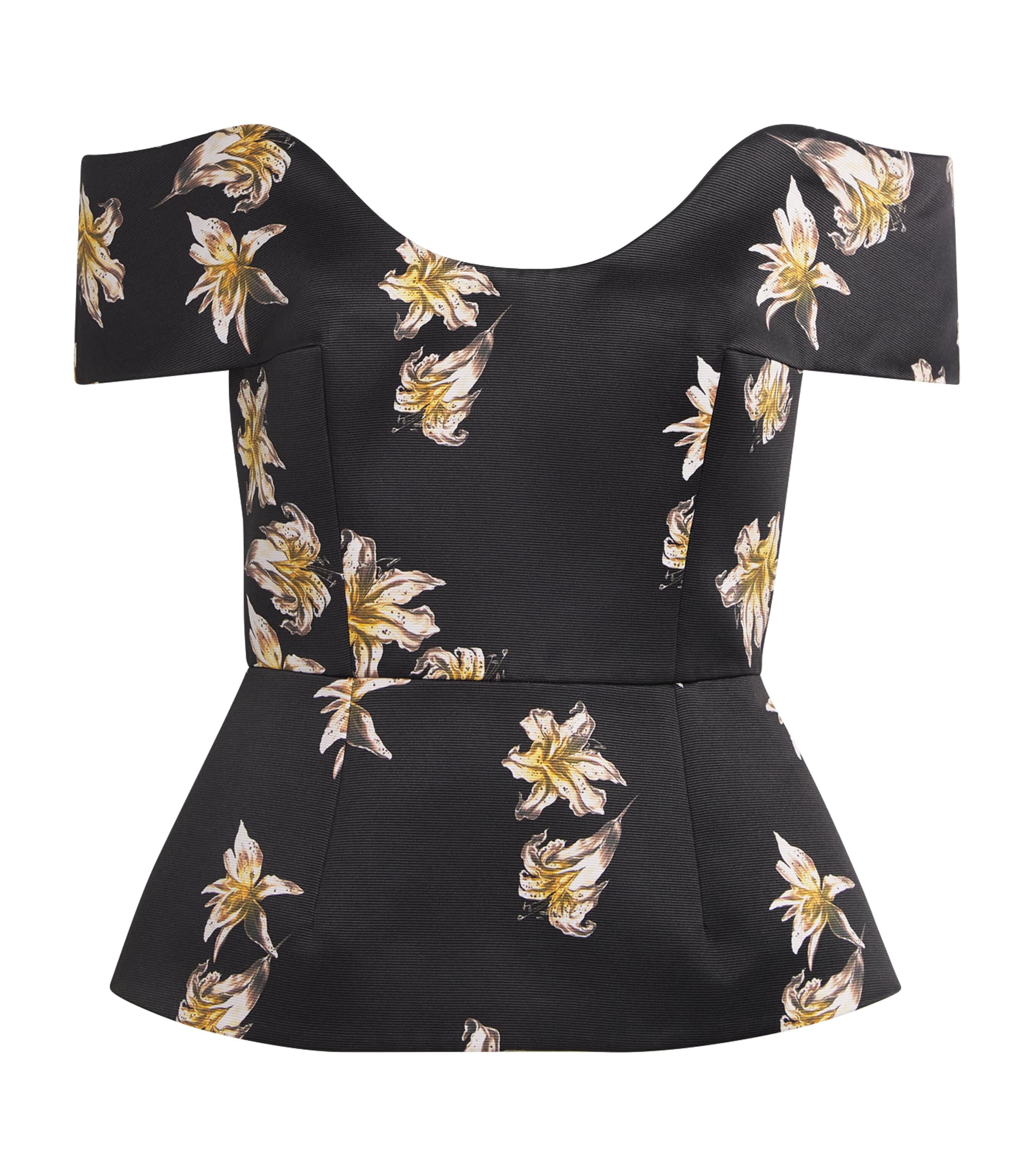 Emilia Wickstead Womens Taffeda Off-The-Shoulder Souline Top Fest Lil Blk&yel Image 1