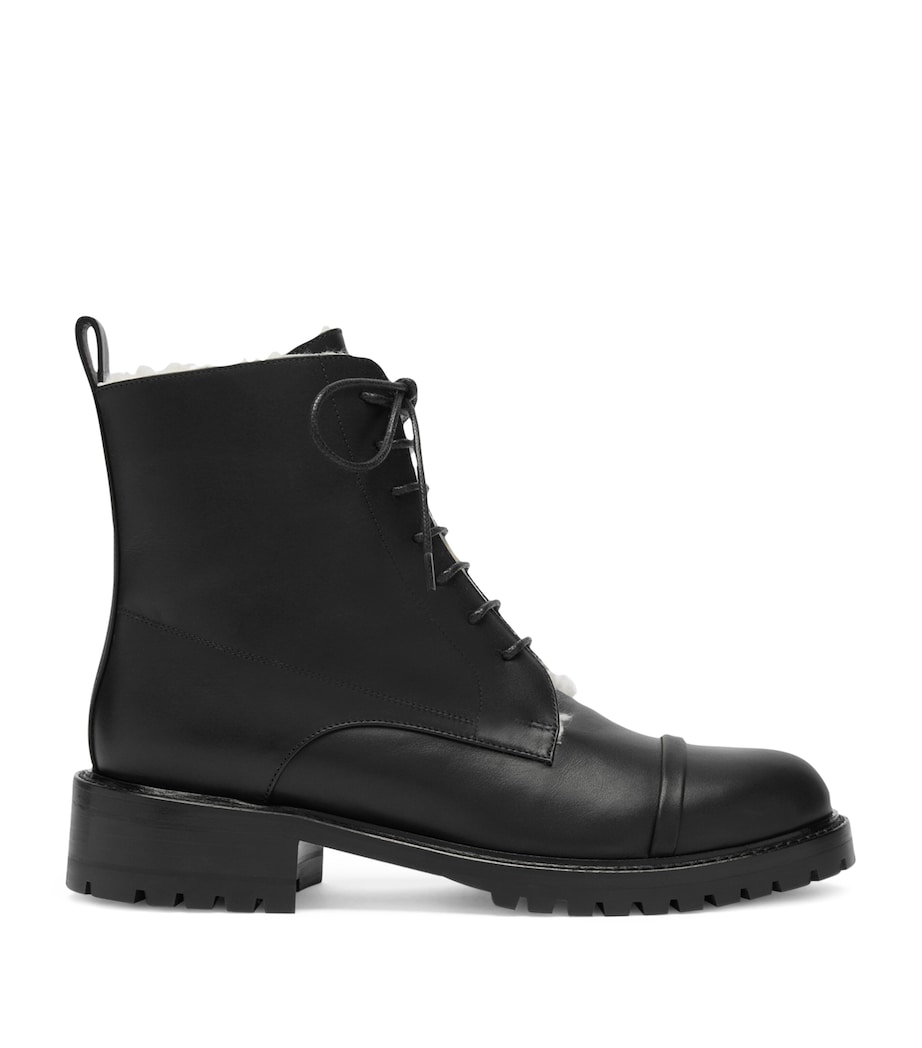 Leather-Shearling Miller Ankle Boots BLACK Image 1