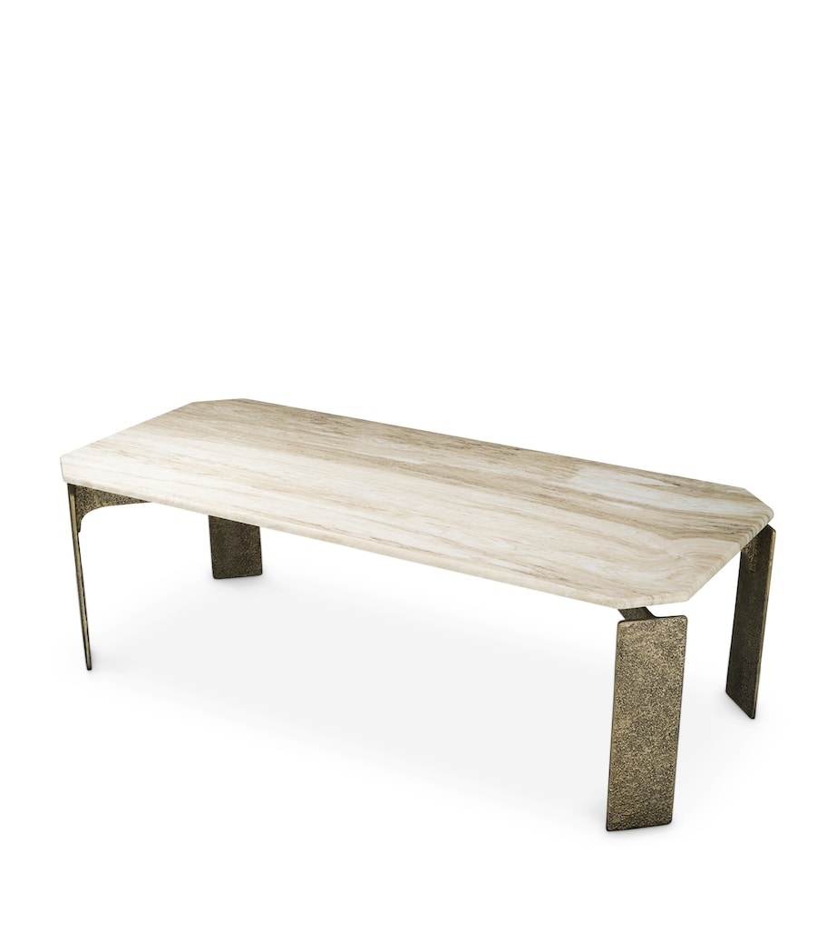 Eichholtz Marble Bodega Rectangular Dining Table Brass Image 4