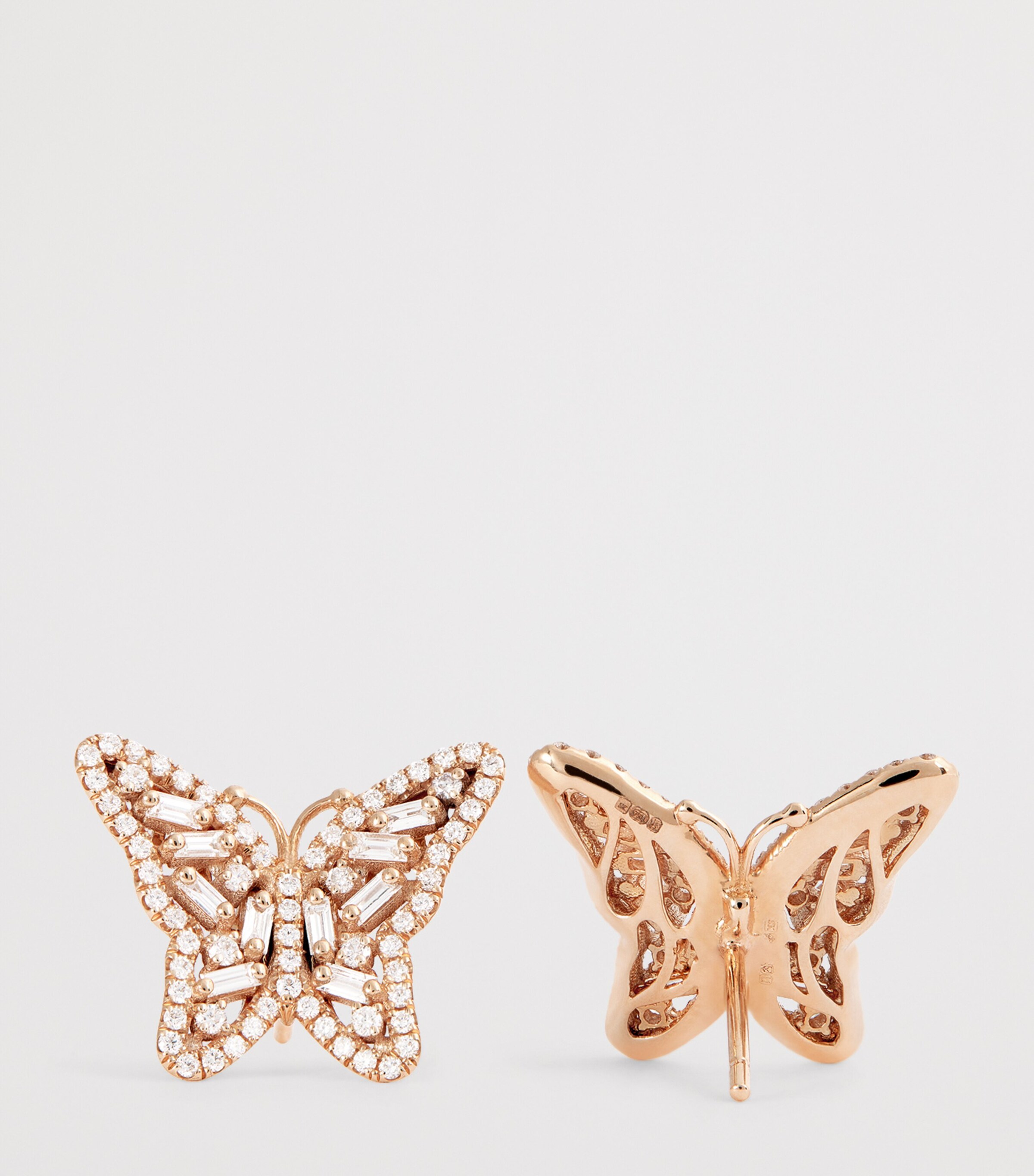 Suzanne Kalan Rose Gold and Diamond Bold Butterfly Stud Earrings Rg/wd Image 6