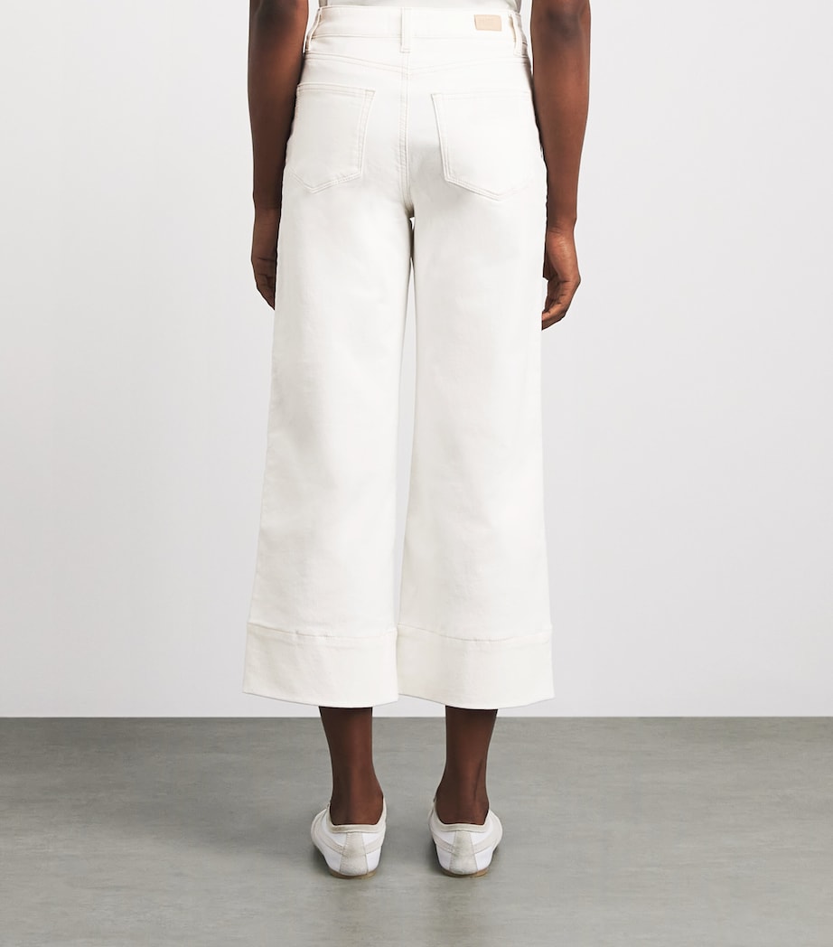 PAIGE Womens Anessa Wide-Leg Jeans Tonal Ecru Image 5