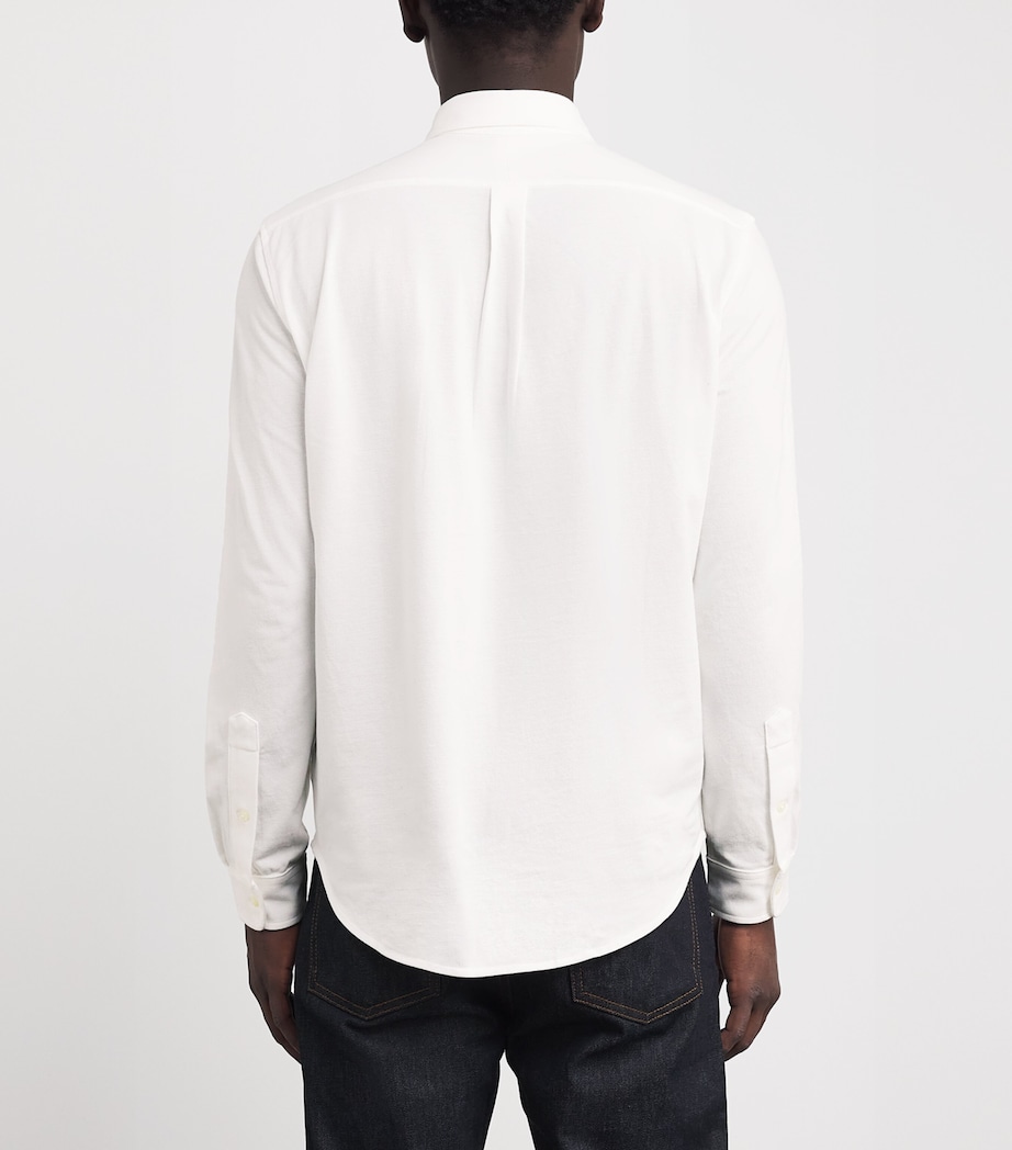 Cotton Textured Polo Shirt WHITE Image 4