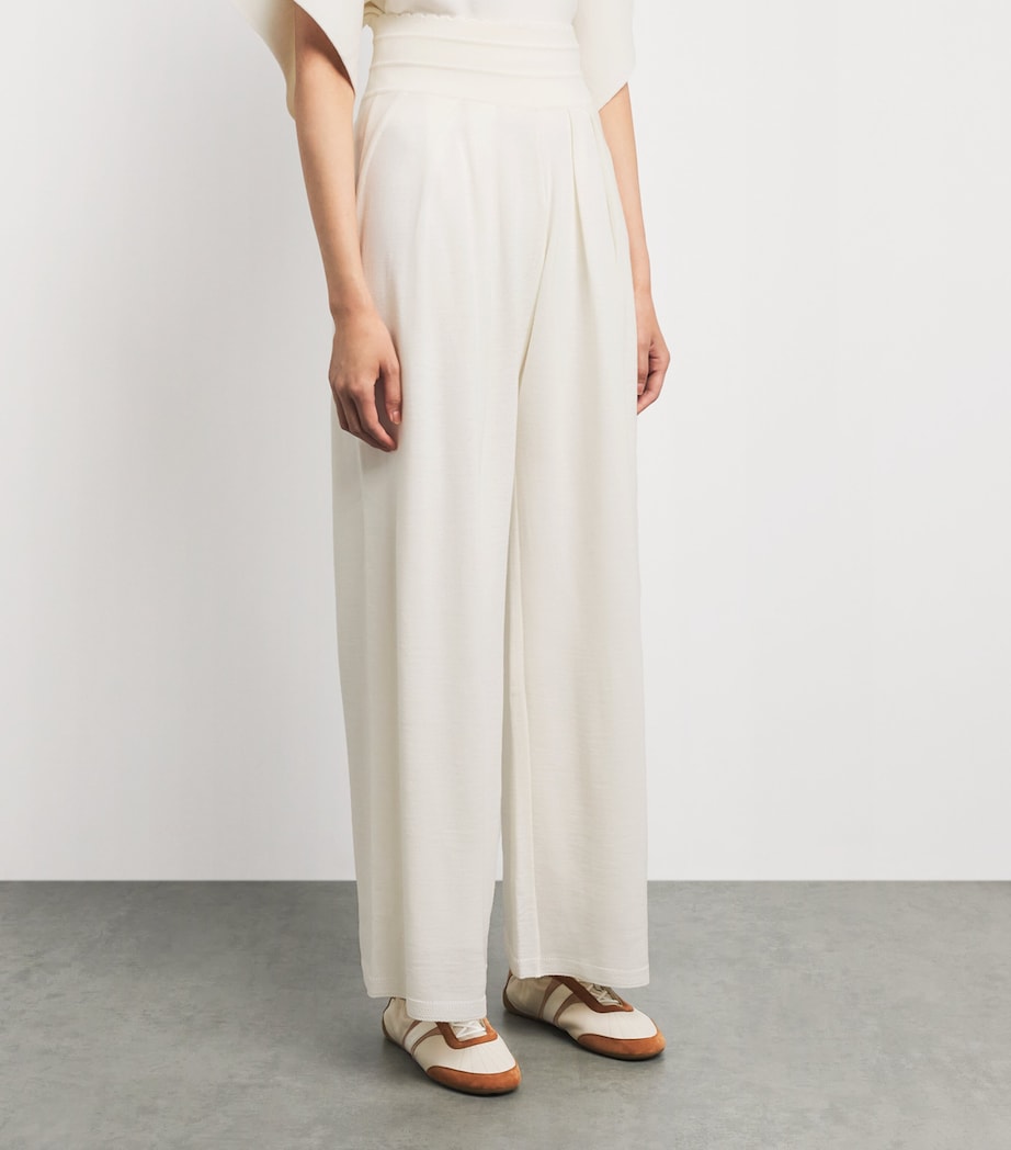 Molli Womens Virgin Wool Wide-Leg Trousers Milk Image 4