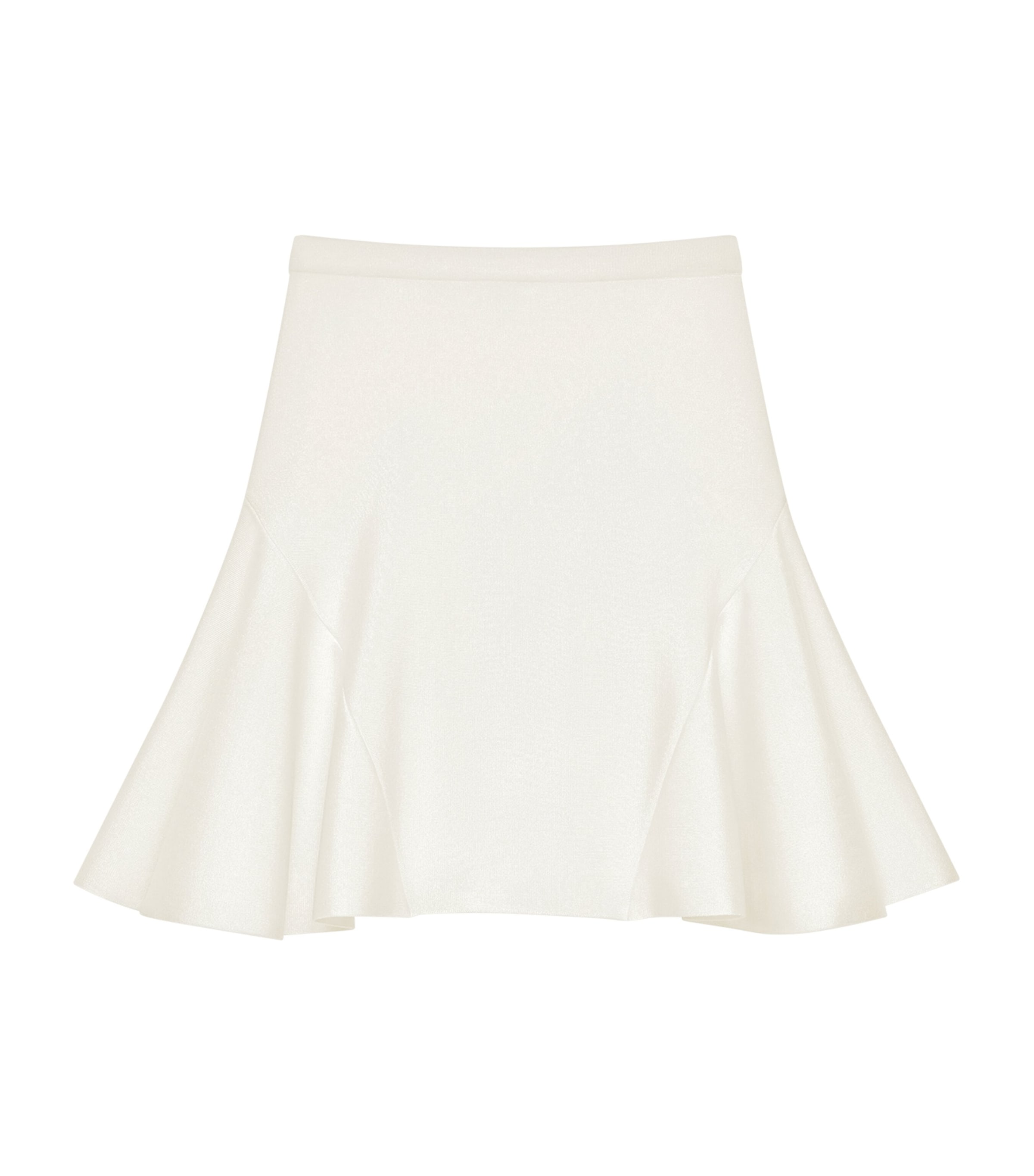 Knitted Ruffled Mini Skirt IVORY Image 1